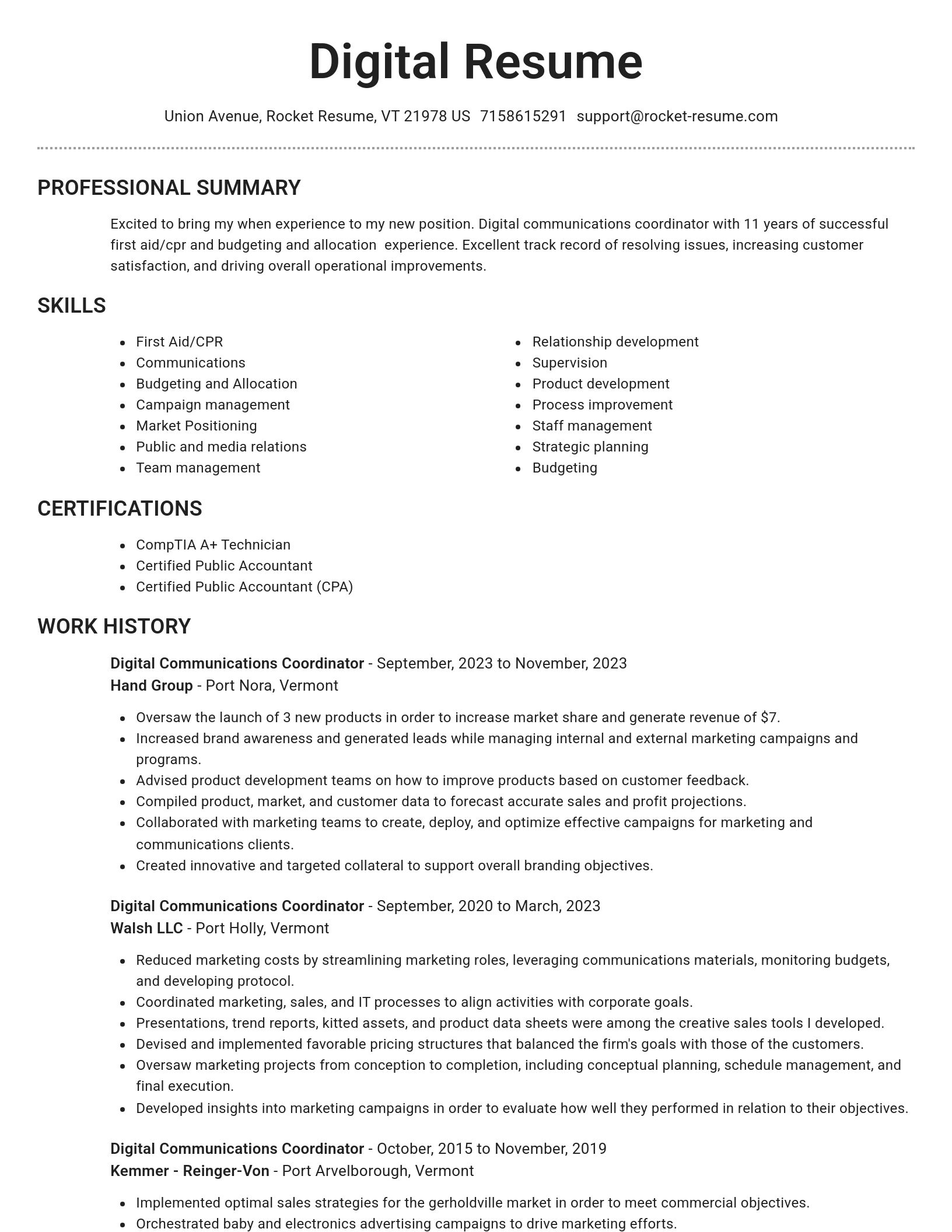 Brilliant resume template