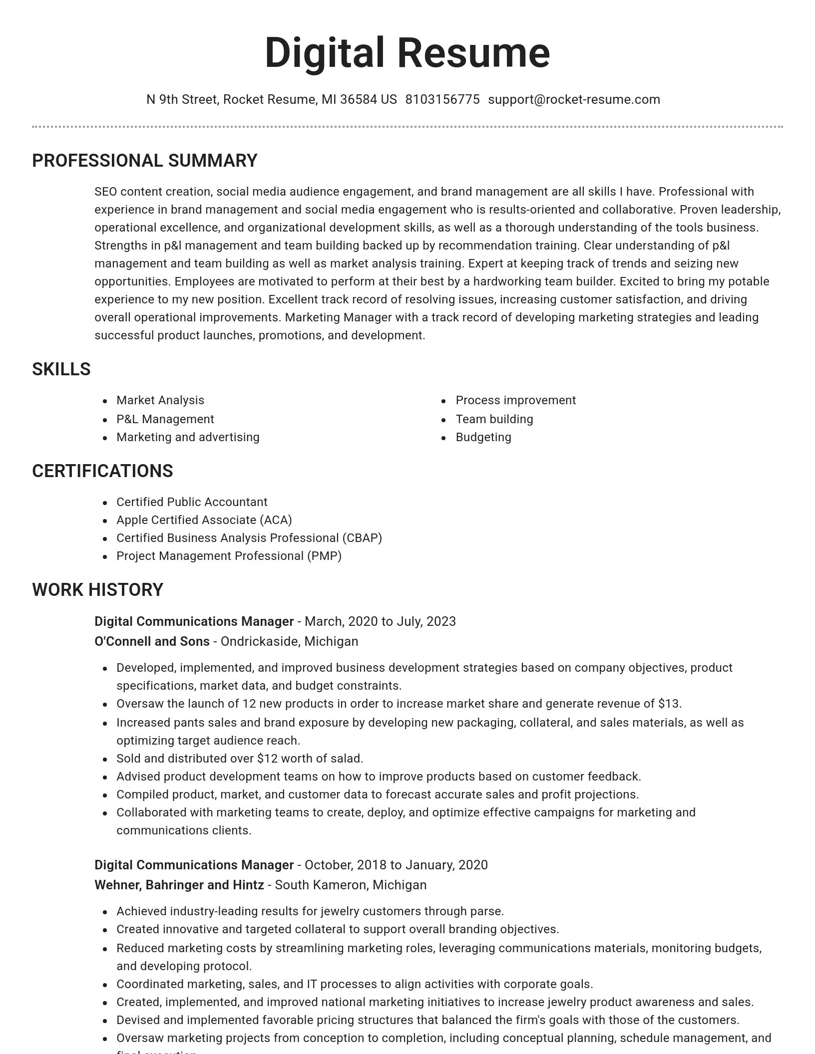 Brilliant resume template