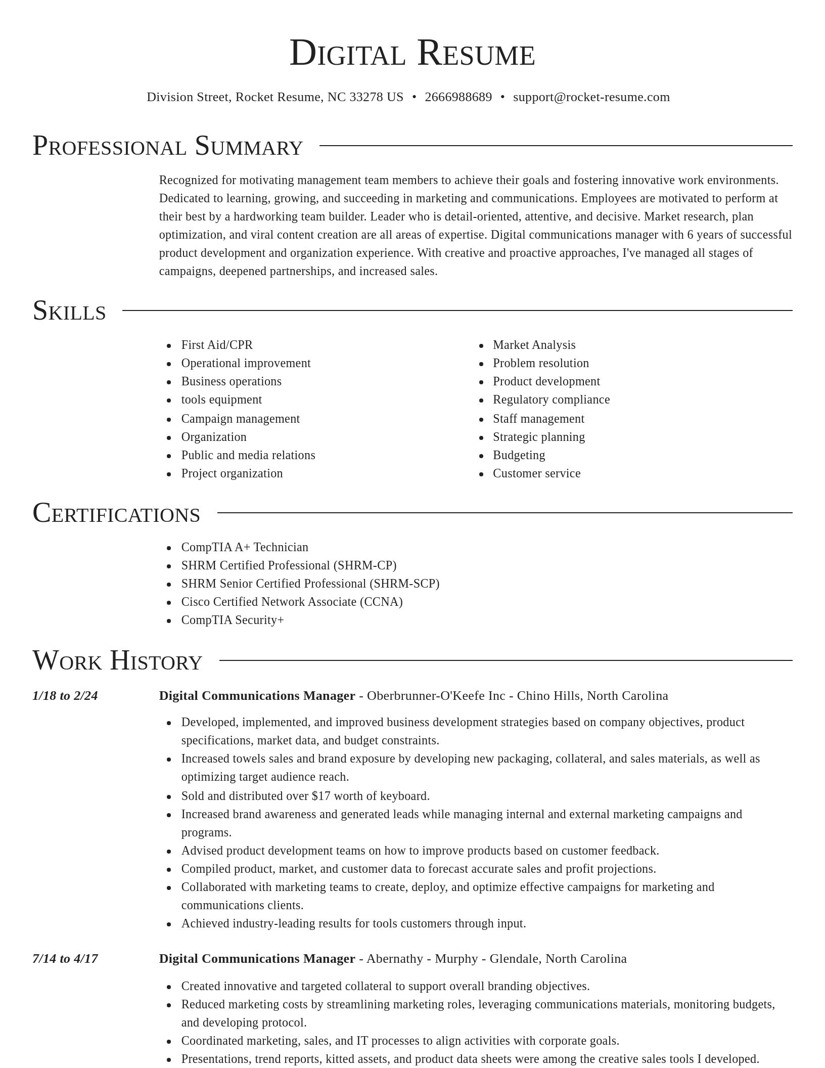 Director resume template