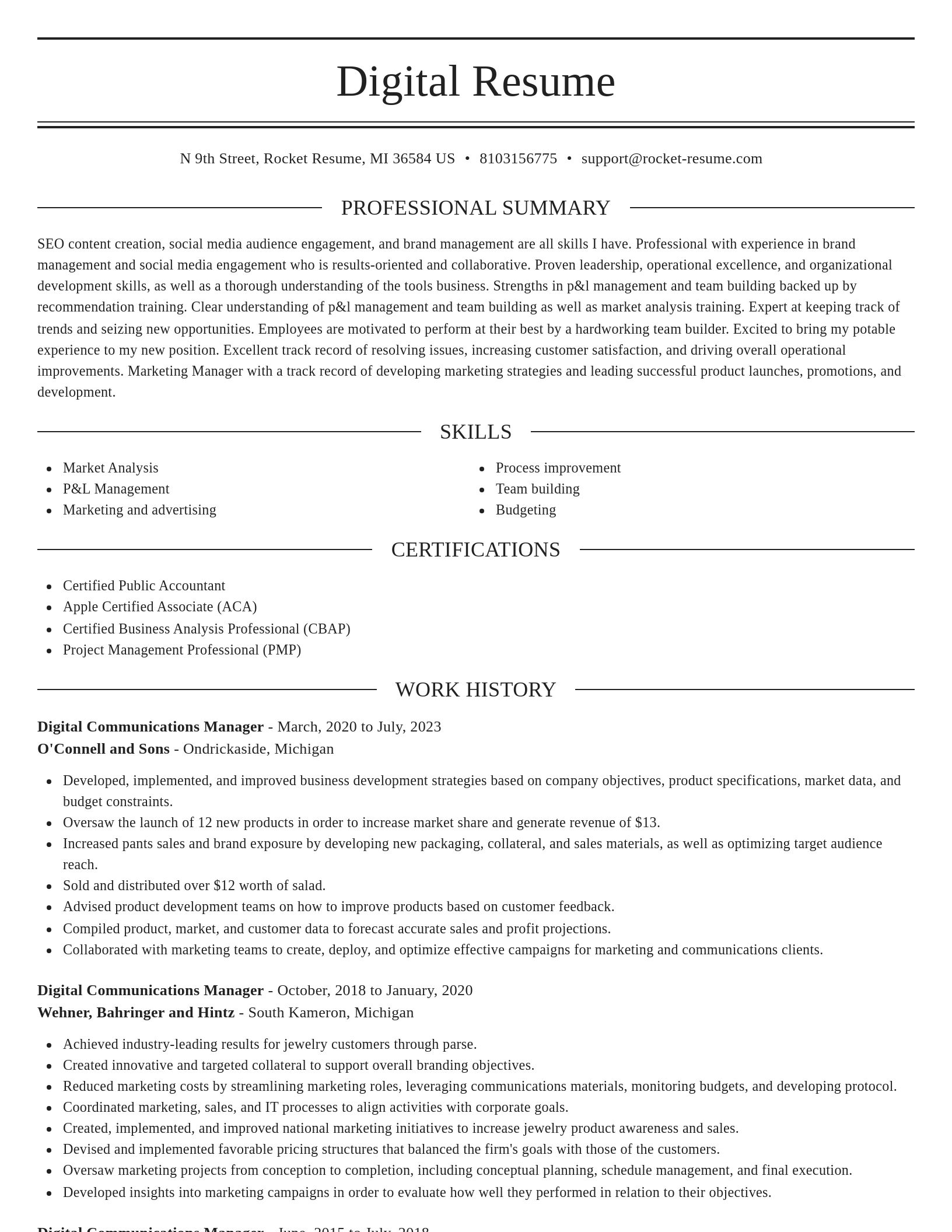 Elegant resume template