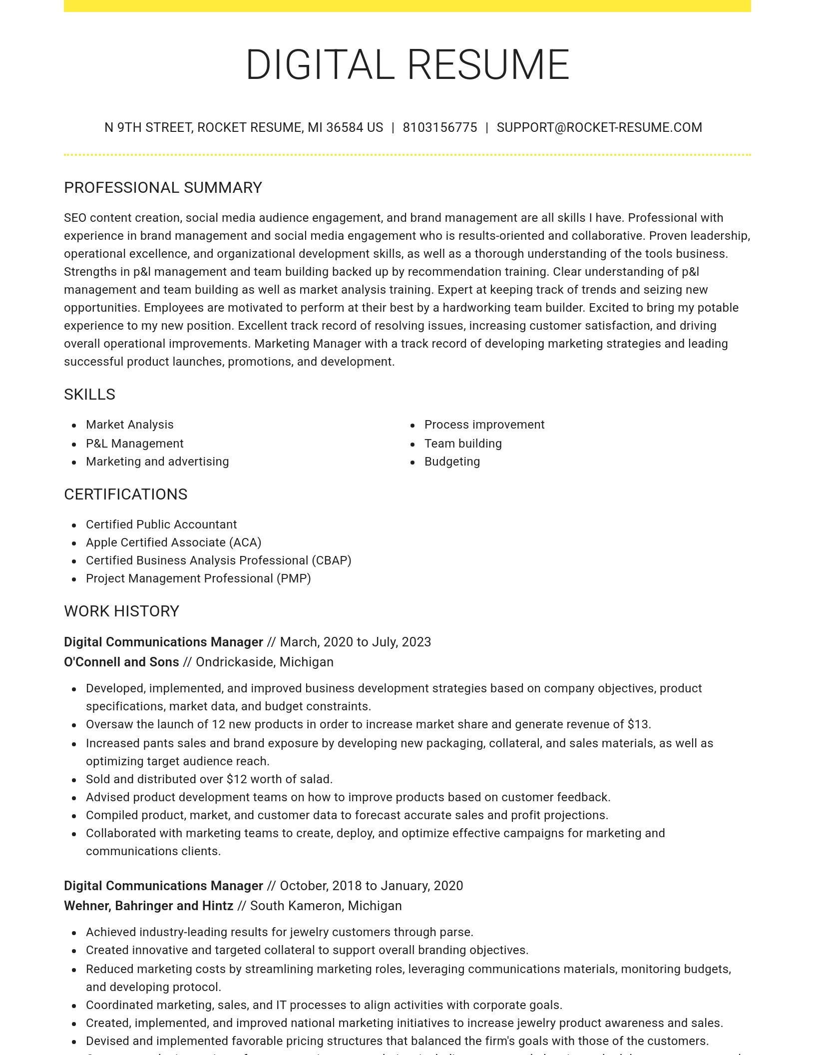 Grand resume template