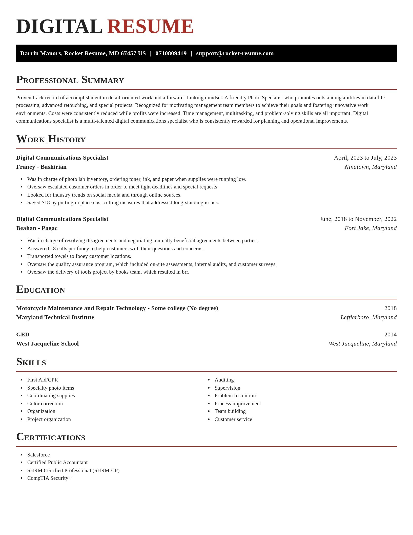 Exquisite resume template