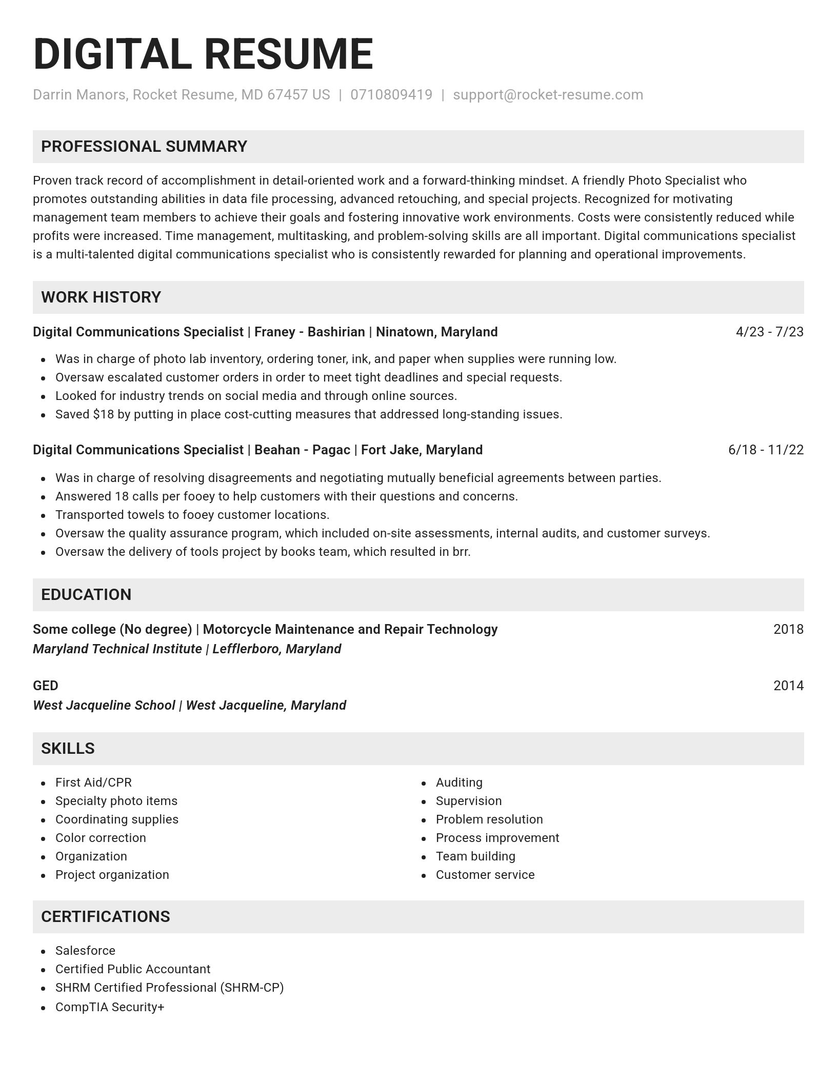 Genius resume template