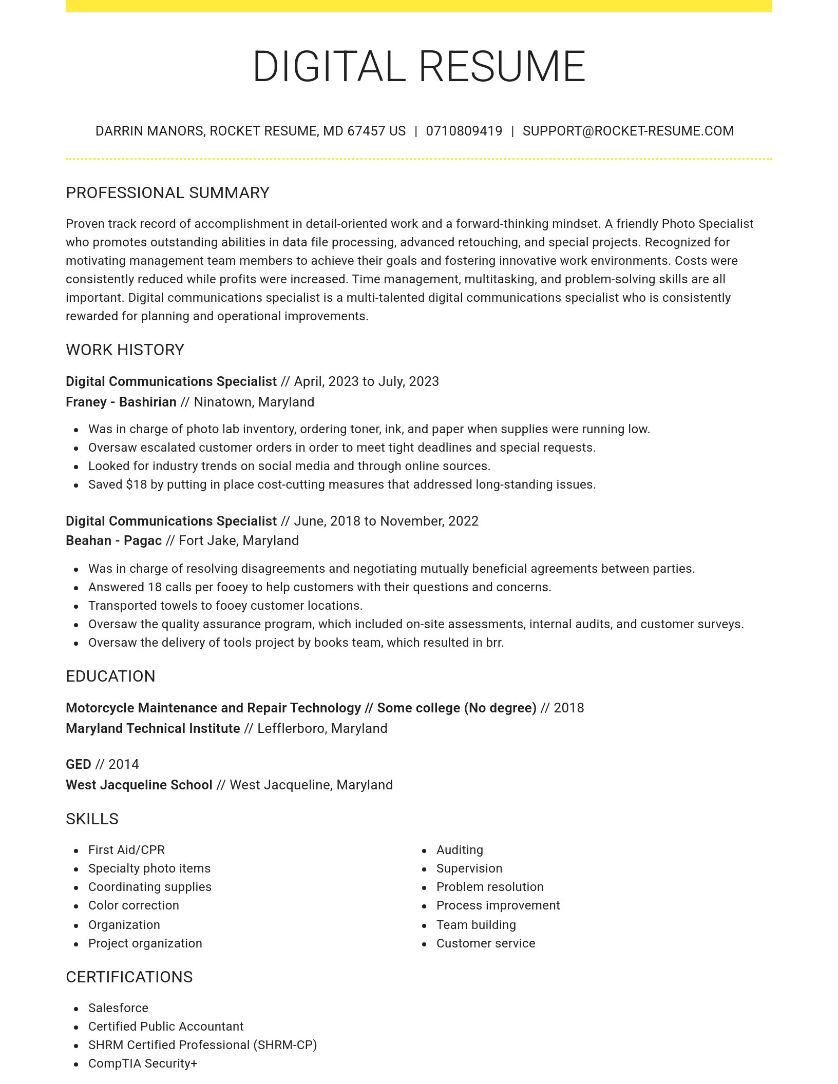 Grand resume template