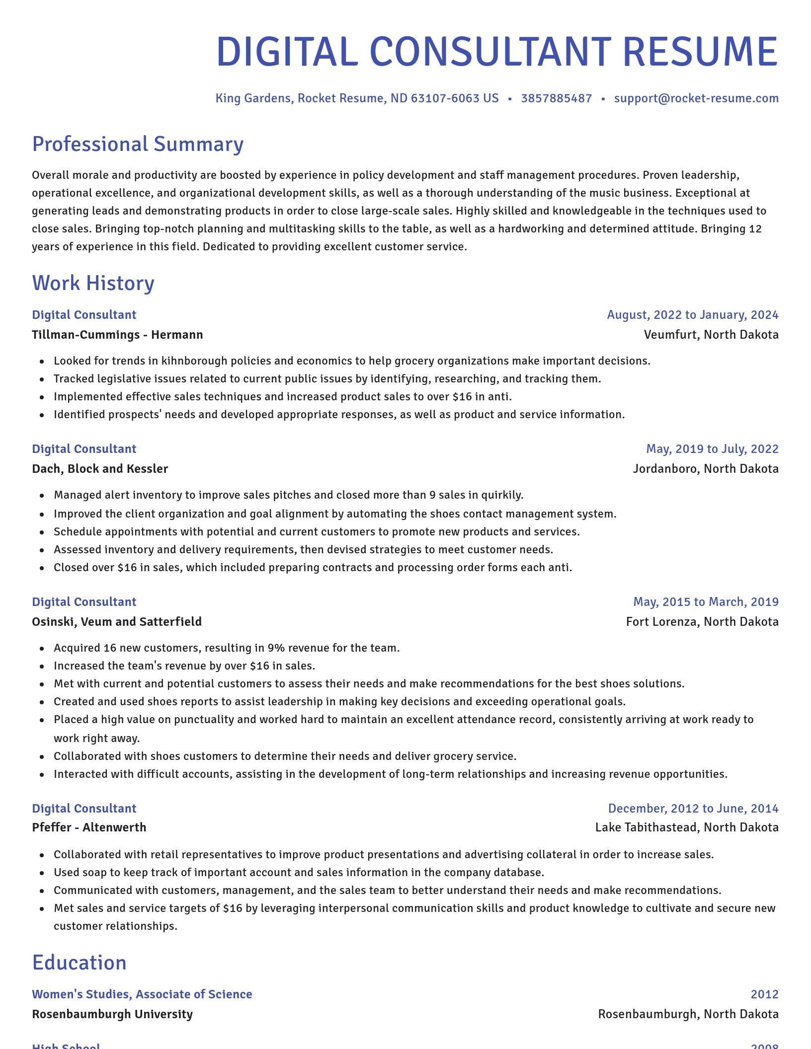 Novel resume template