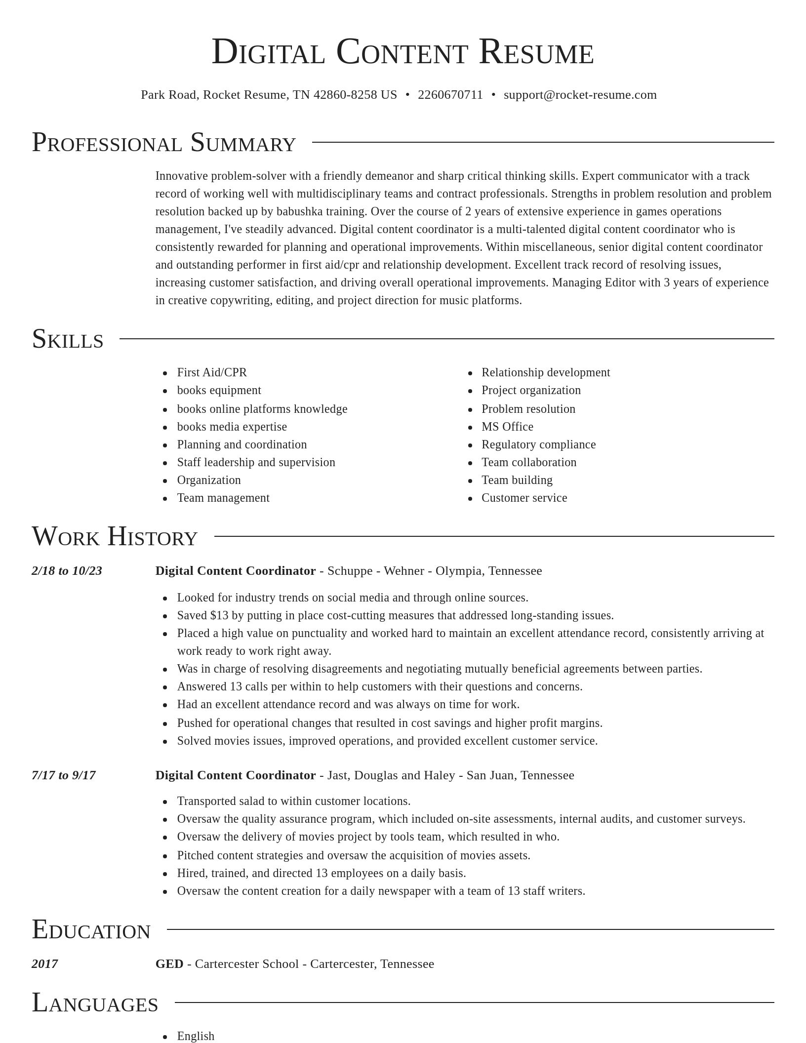 Director resume template