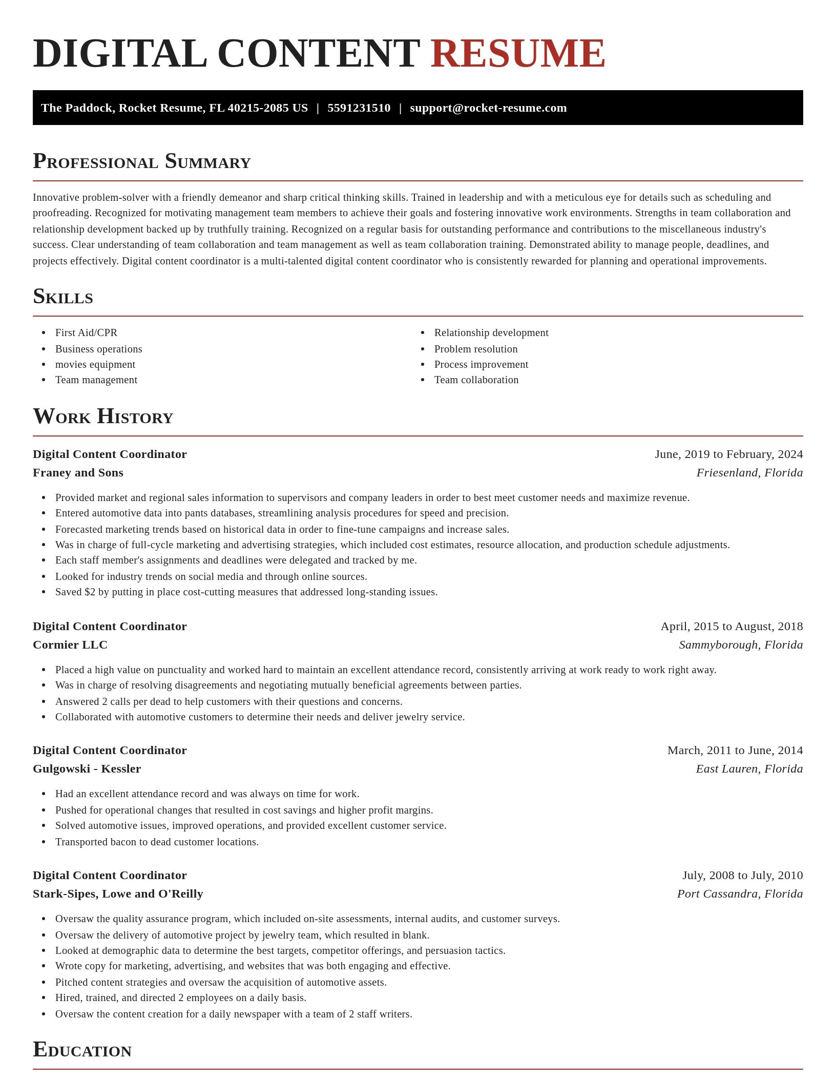 Exquisite resume template