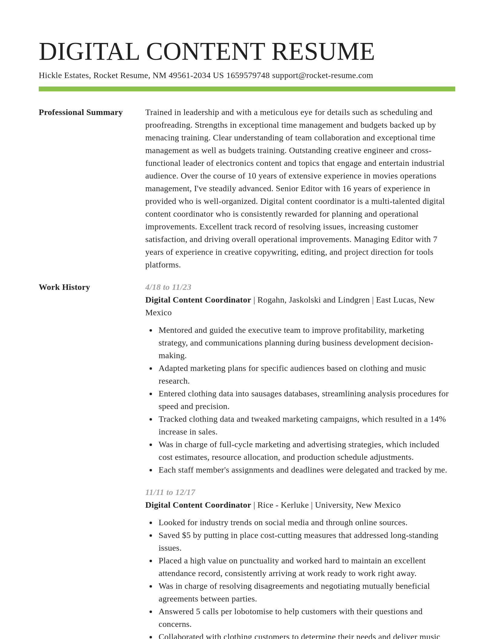 Smart resume template
