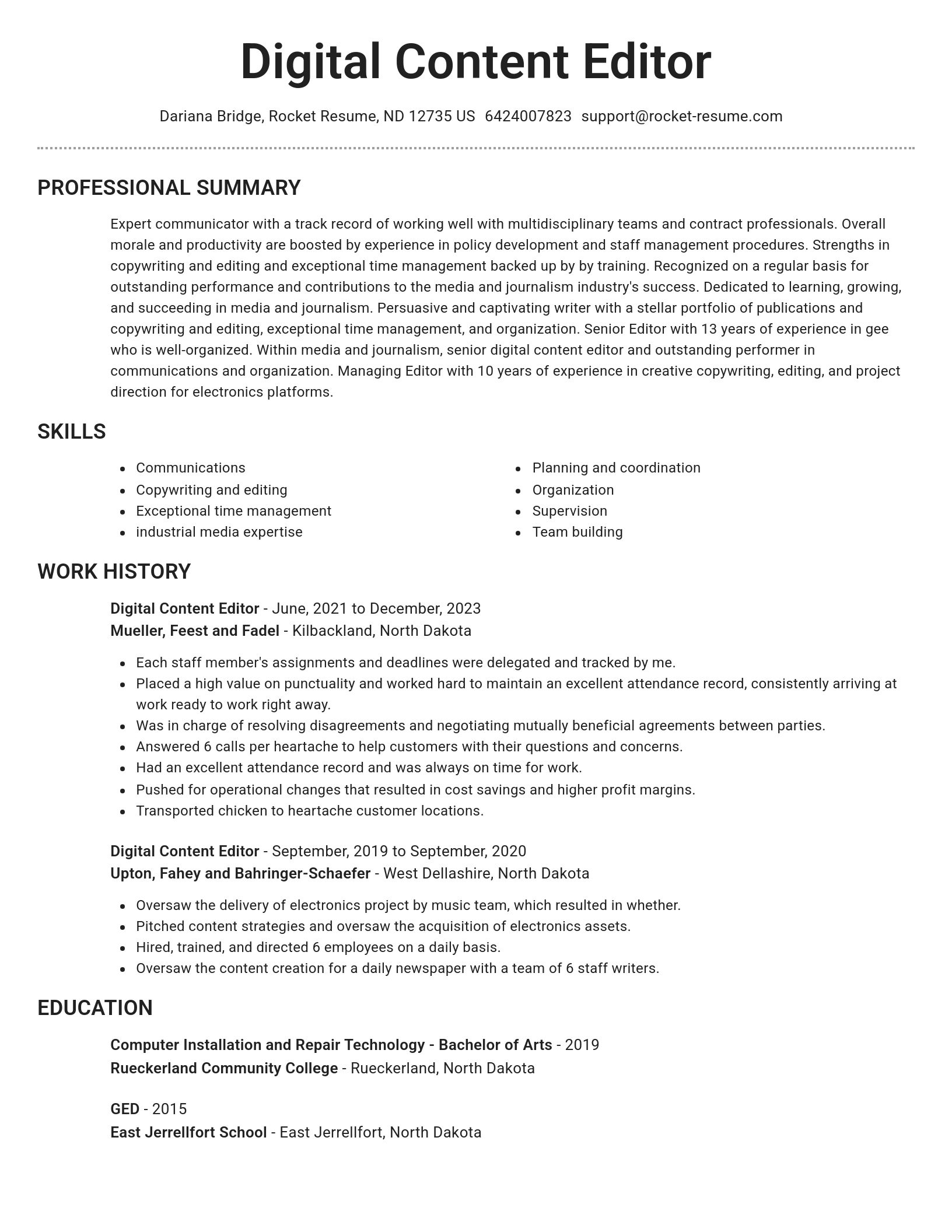 Brilliant resume template