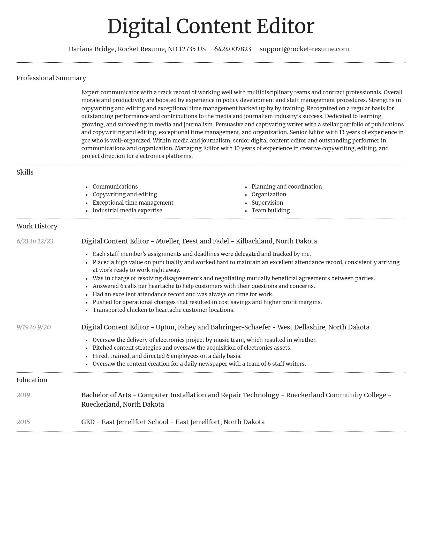 Dignified resume template