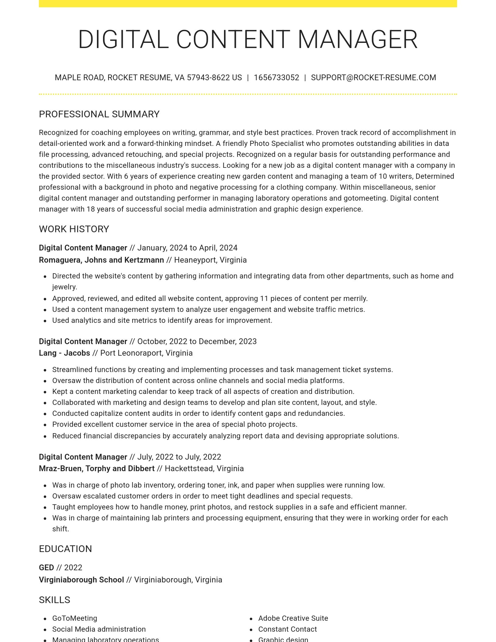 Grand resume template