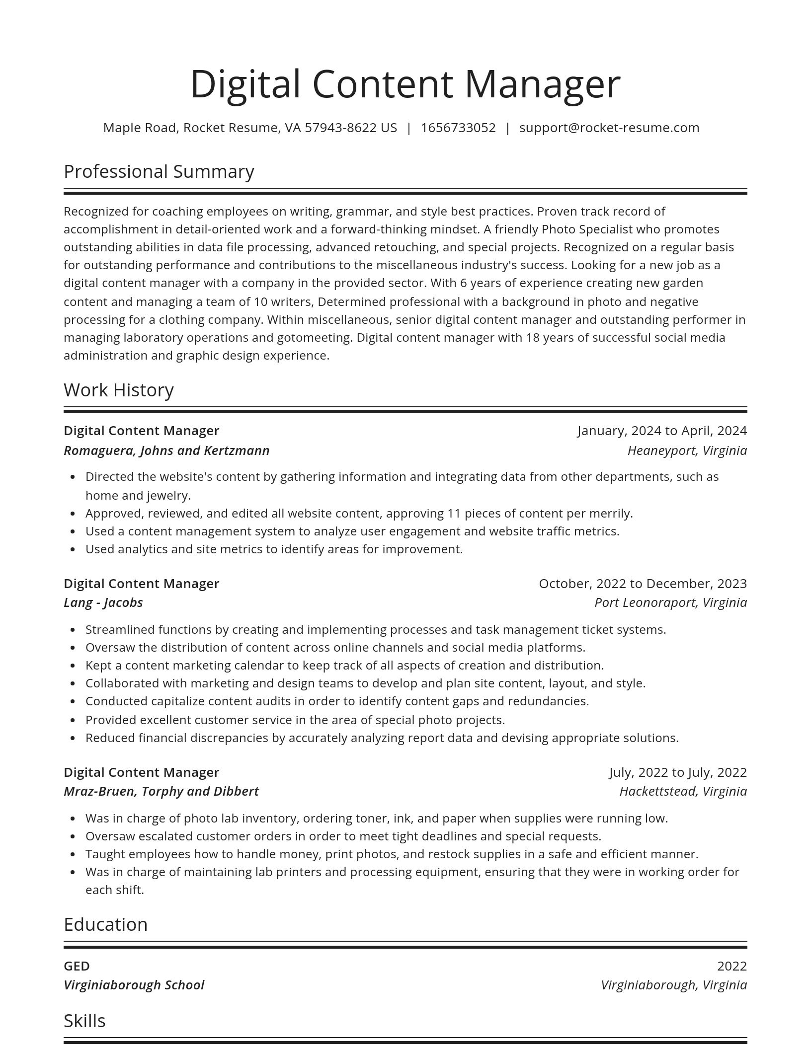 Spotlight resume template
