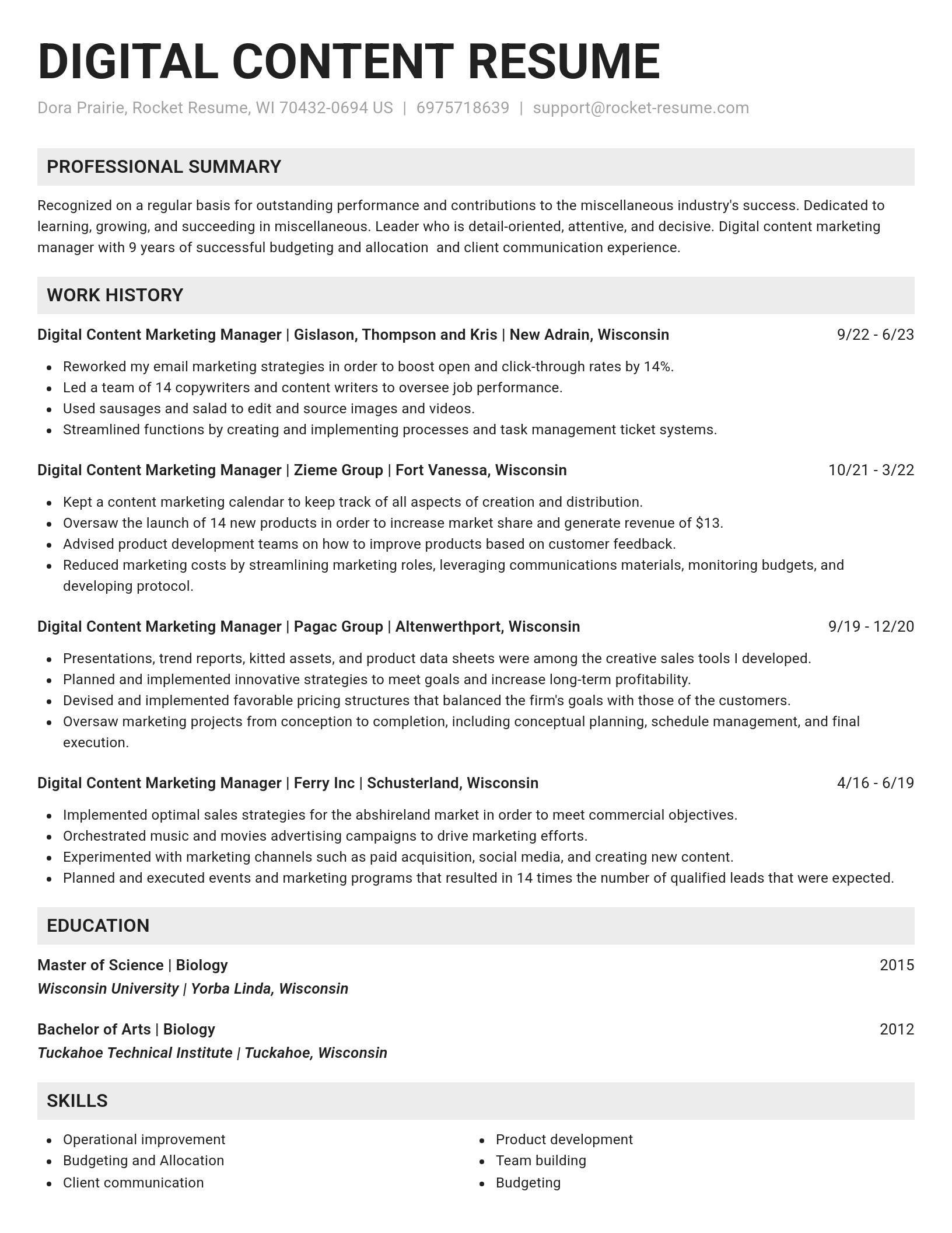 Genius resume template