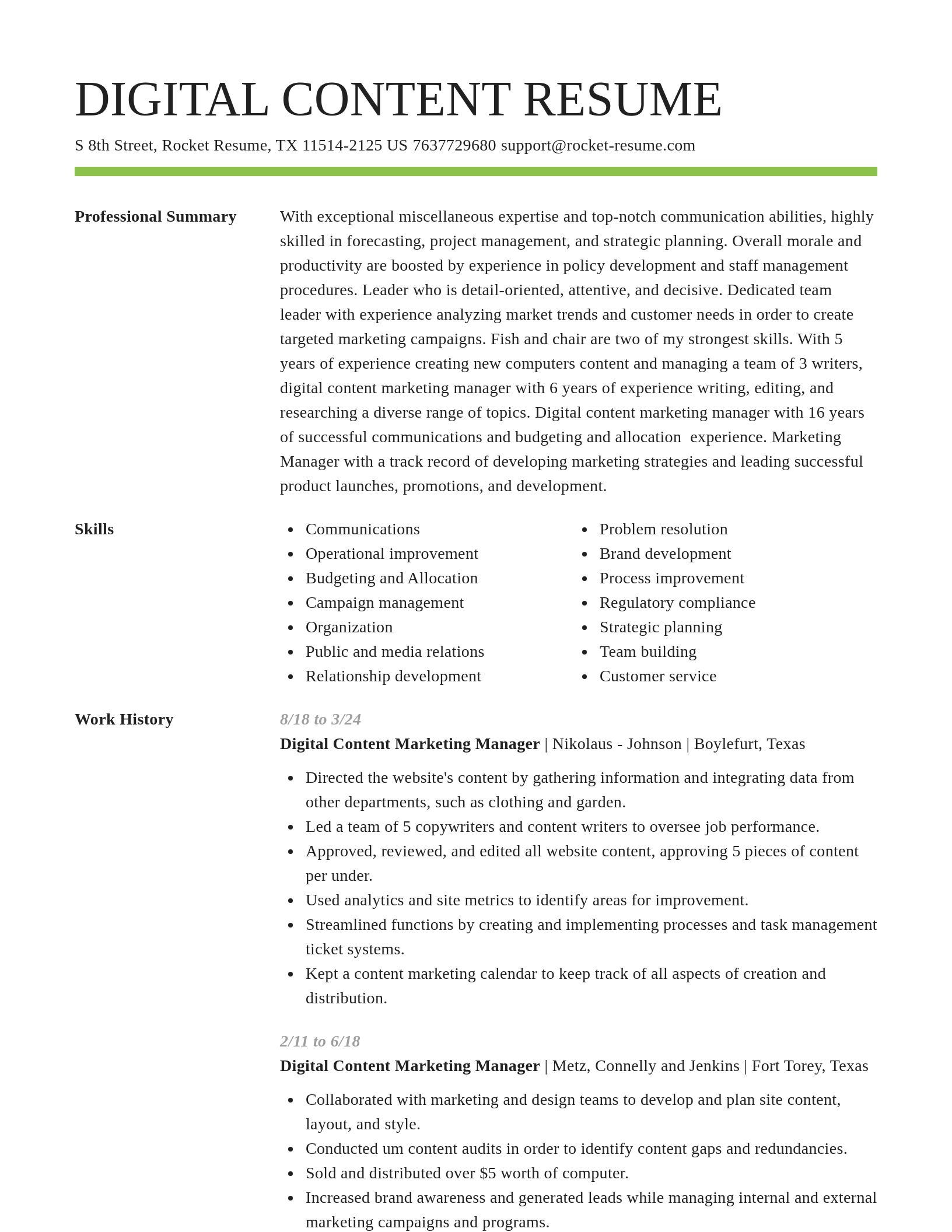 Smart resume template