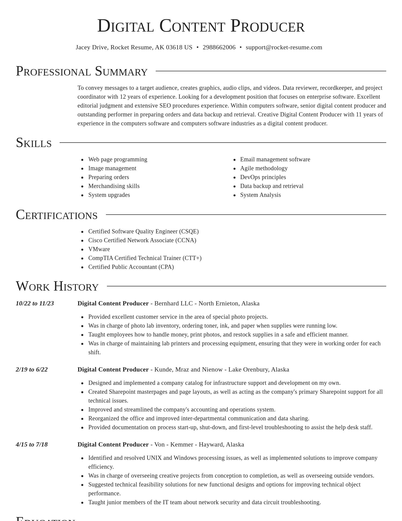 Director resume template