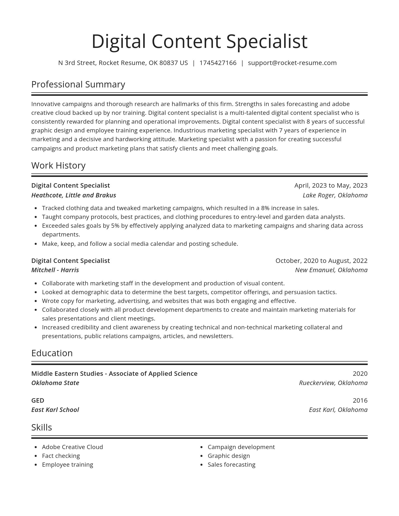 Spotlight resume template