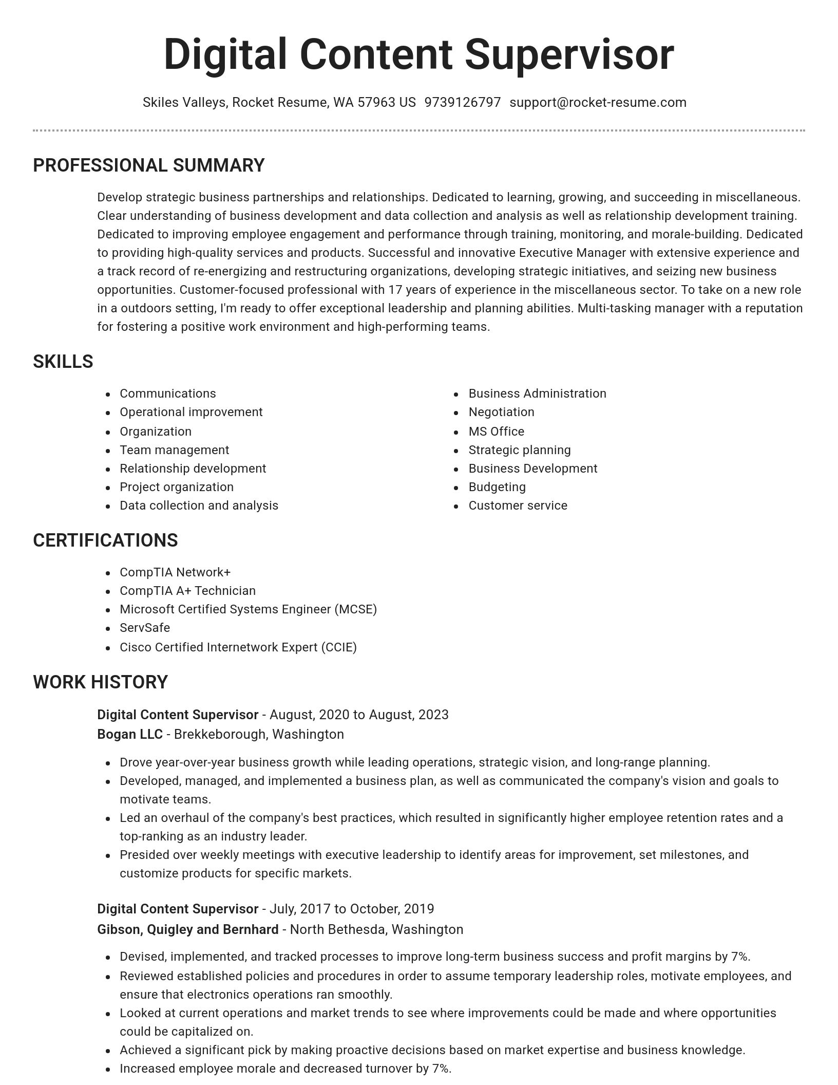 Brilliant resume template
