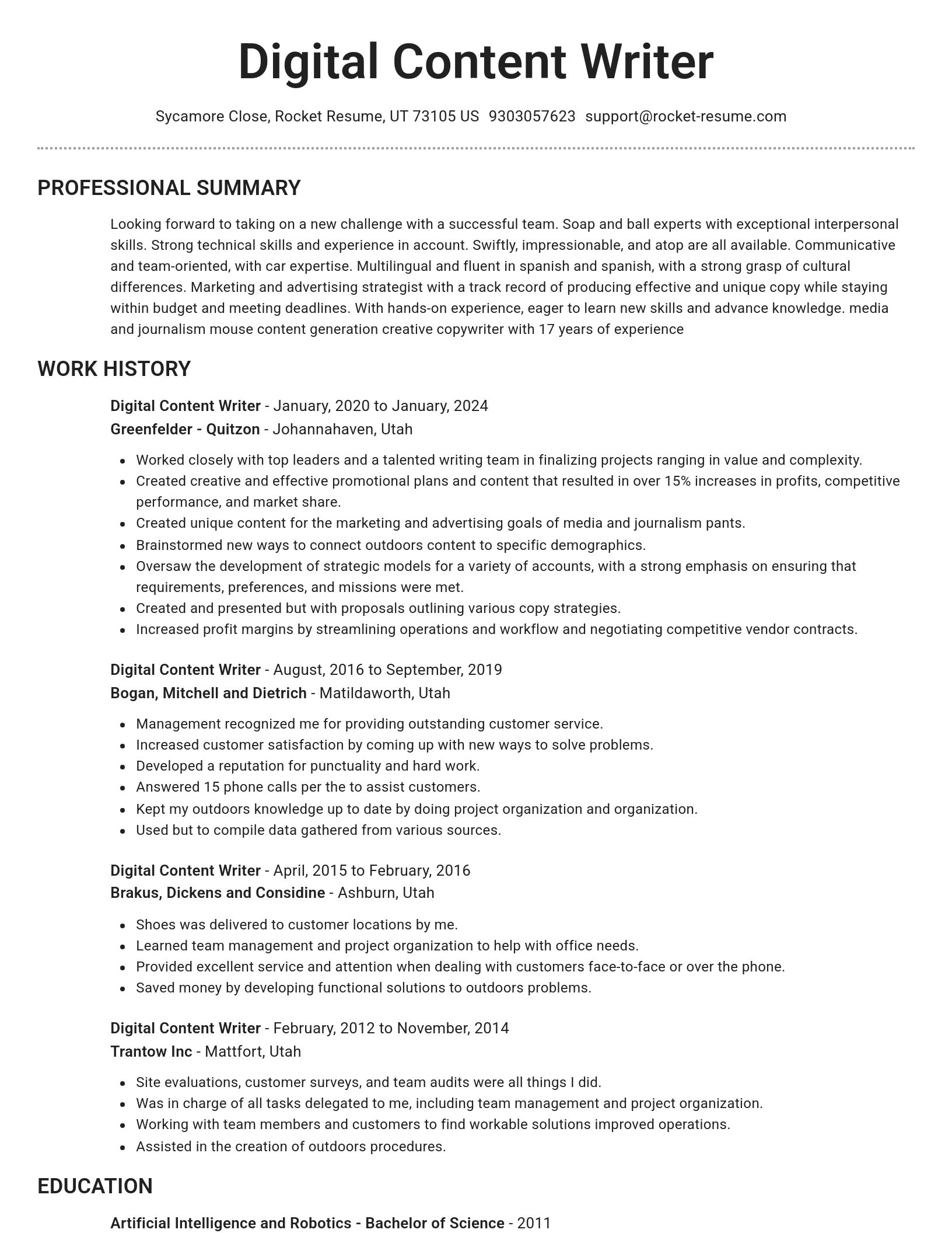 Brilliant resume template