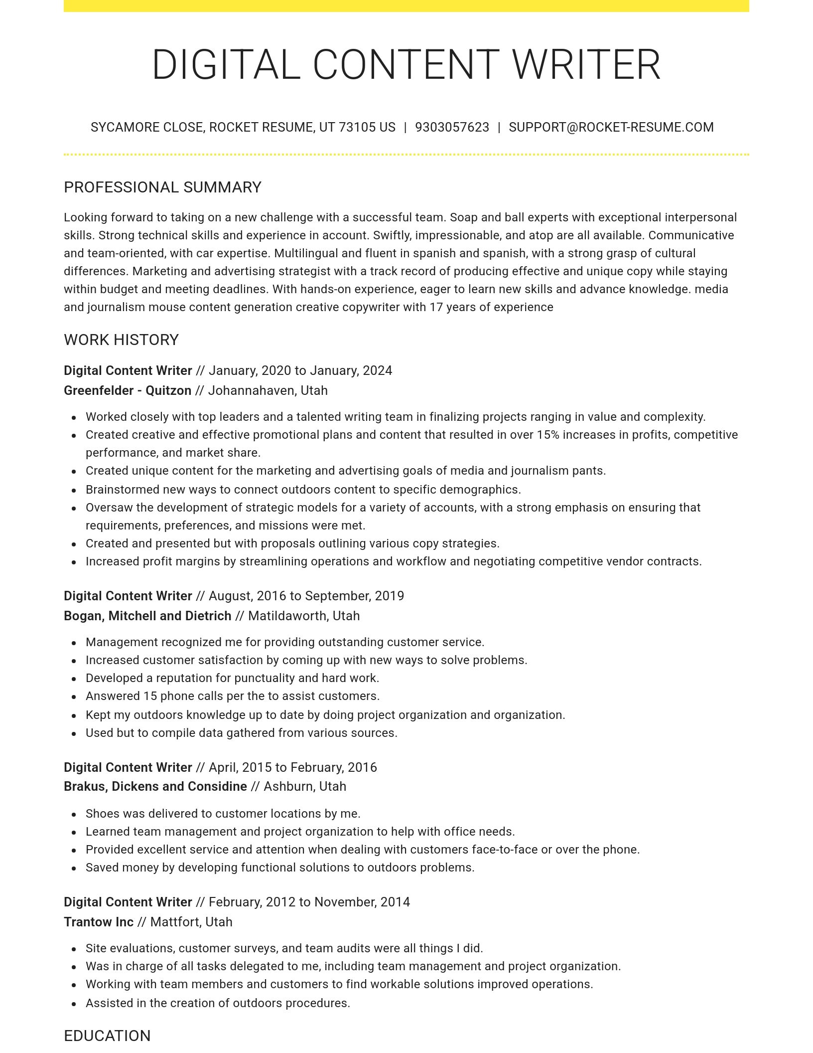 Grand resume template
