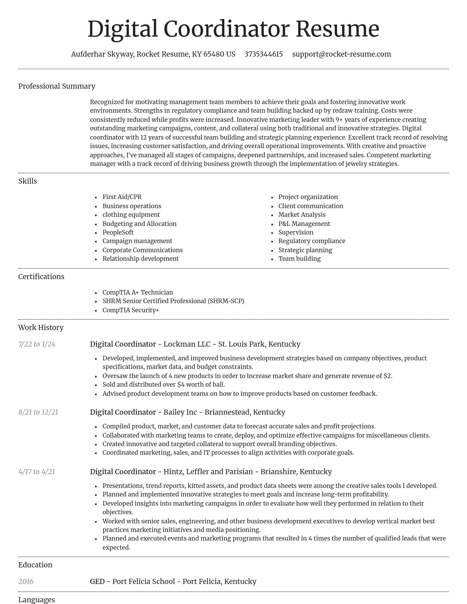 Dignified resume template