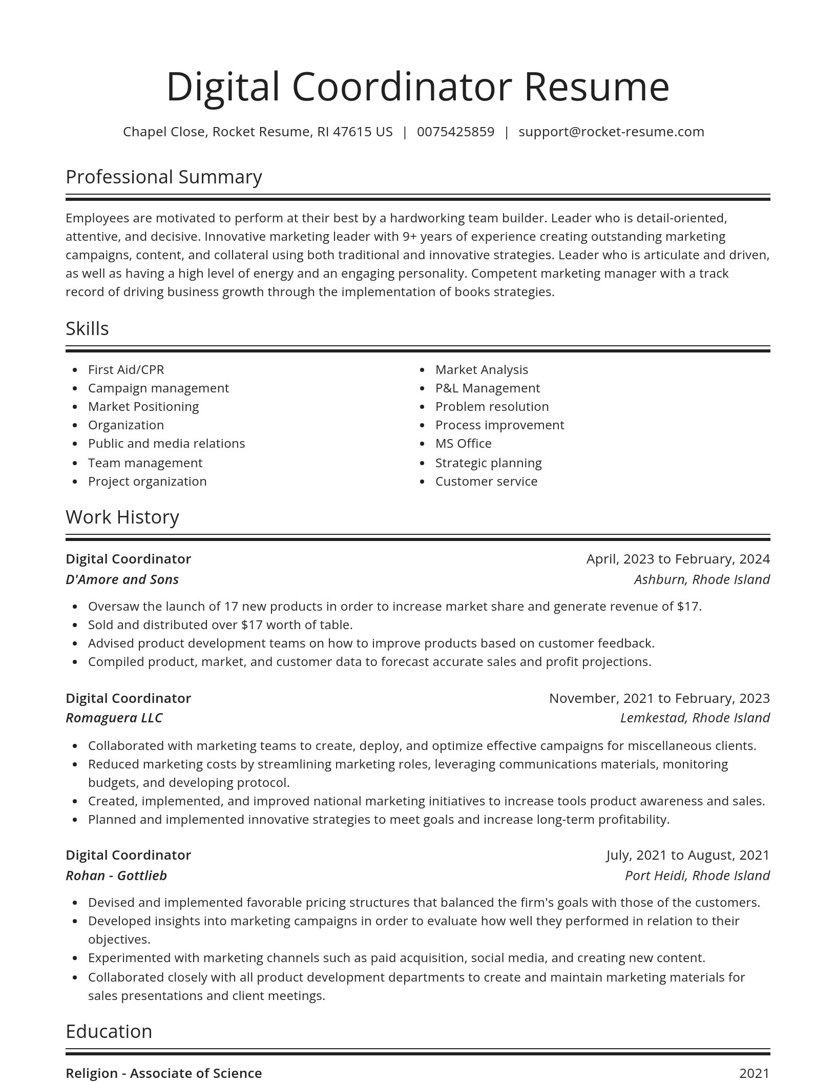 Spotlight resume template