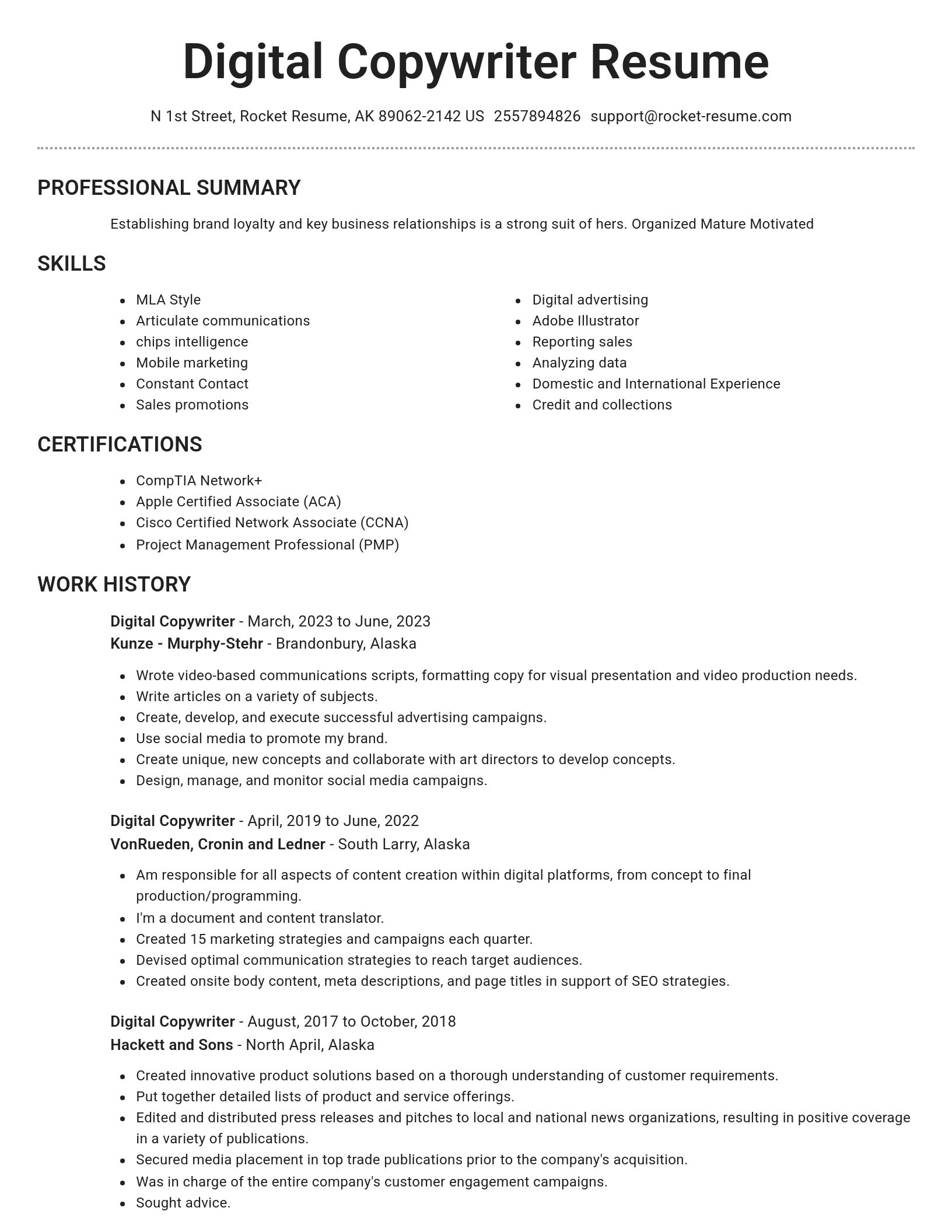 Brilliant resume template