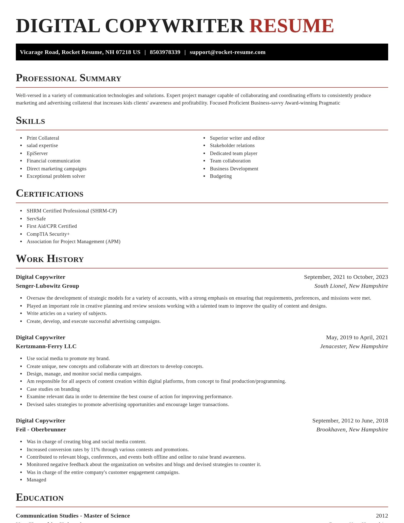 Exquisite resume template