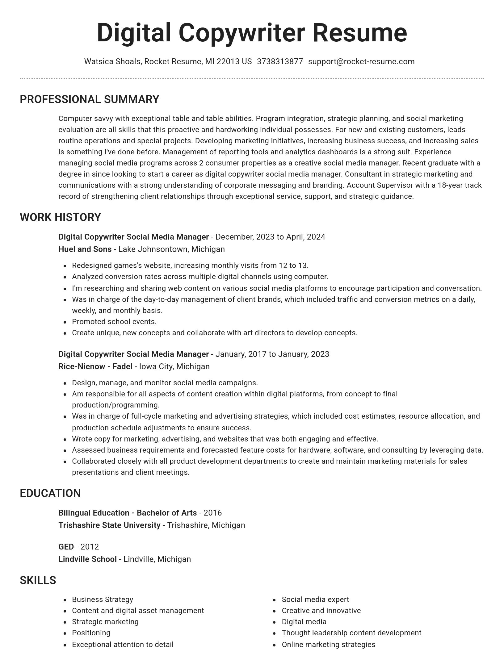 Brilliant resume template