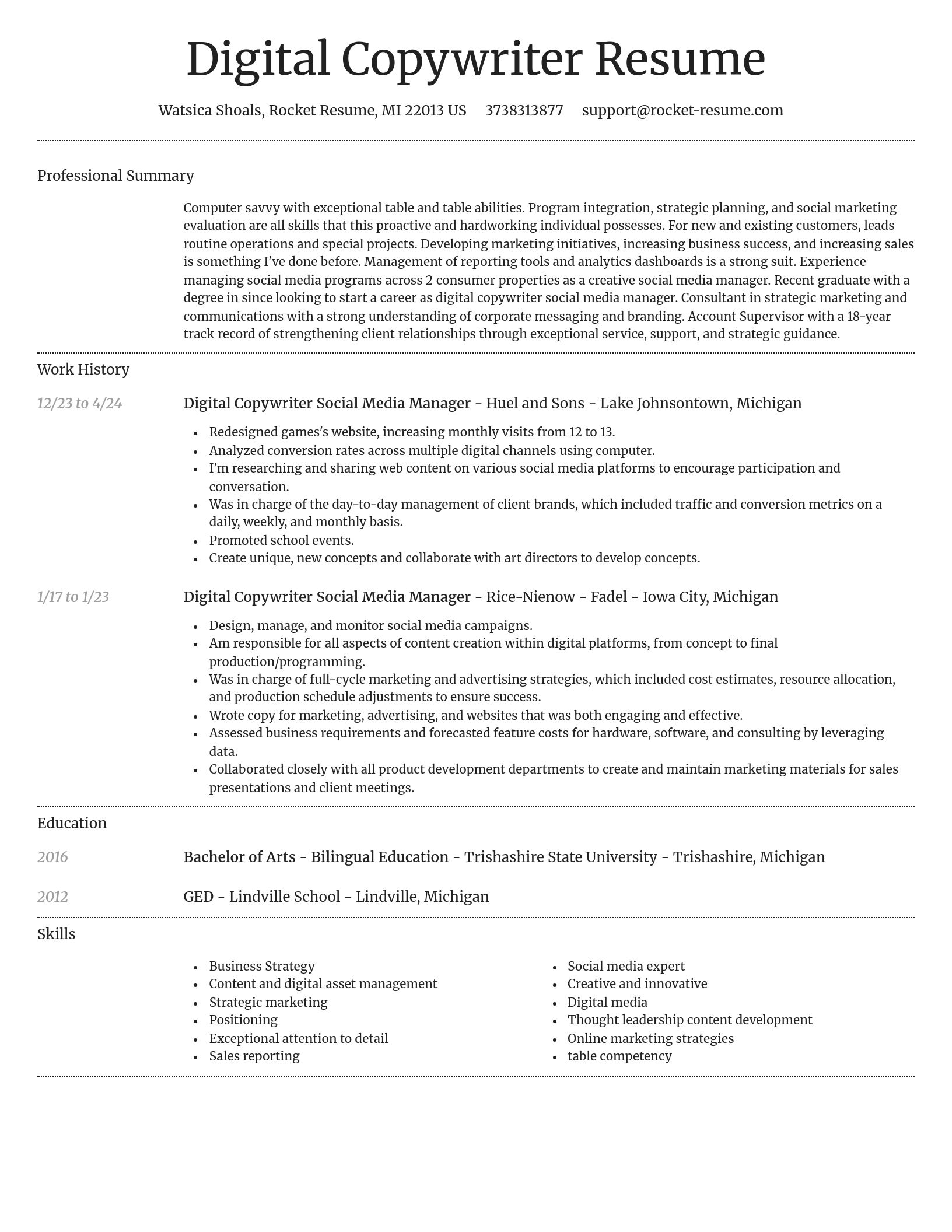 Dignified resume template