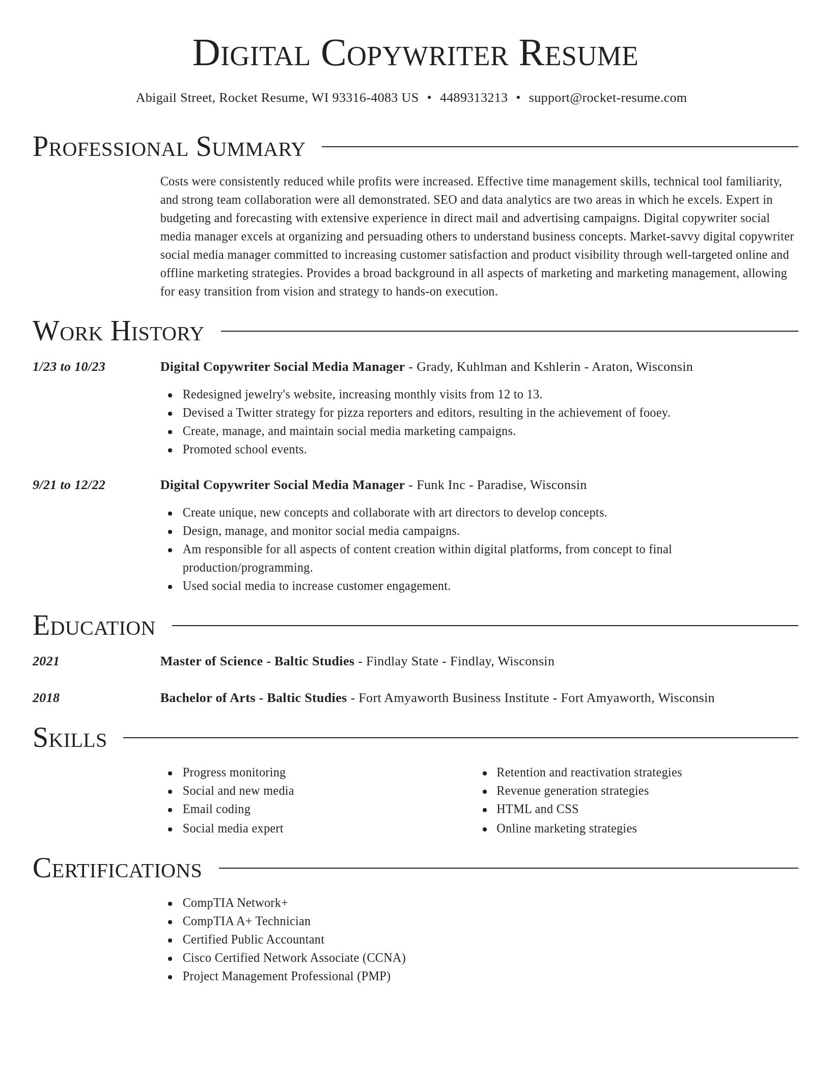 Director resume template