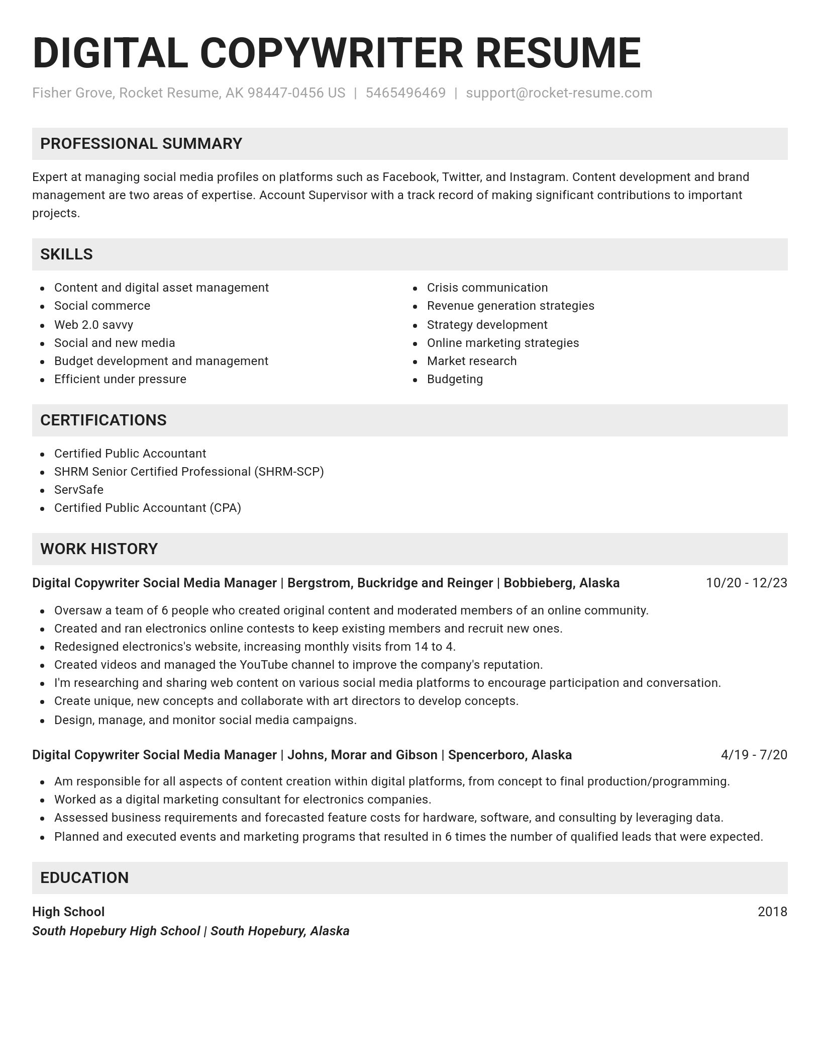 Genius resume template