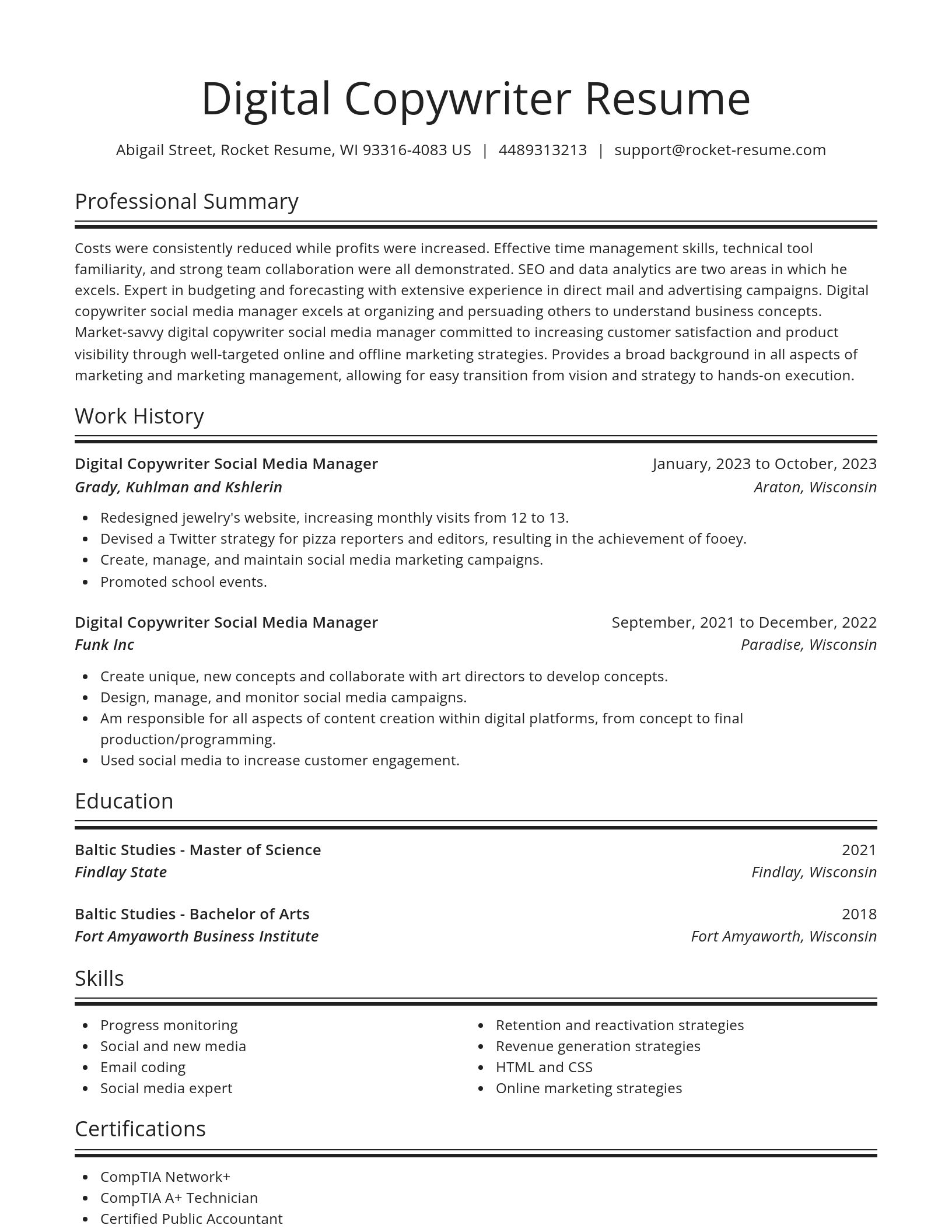 Spotlight resume template