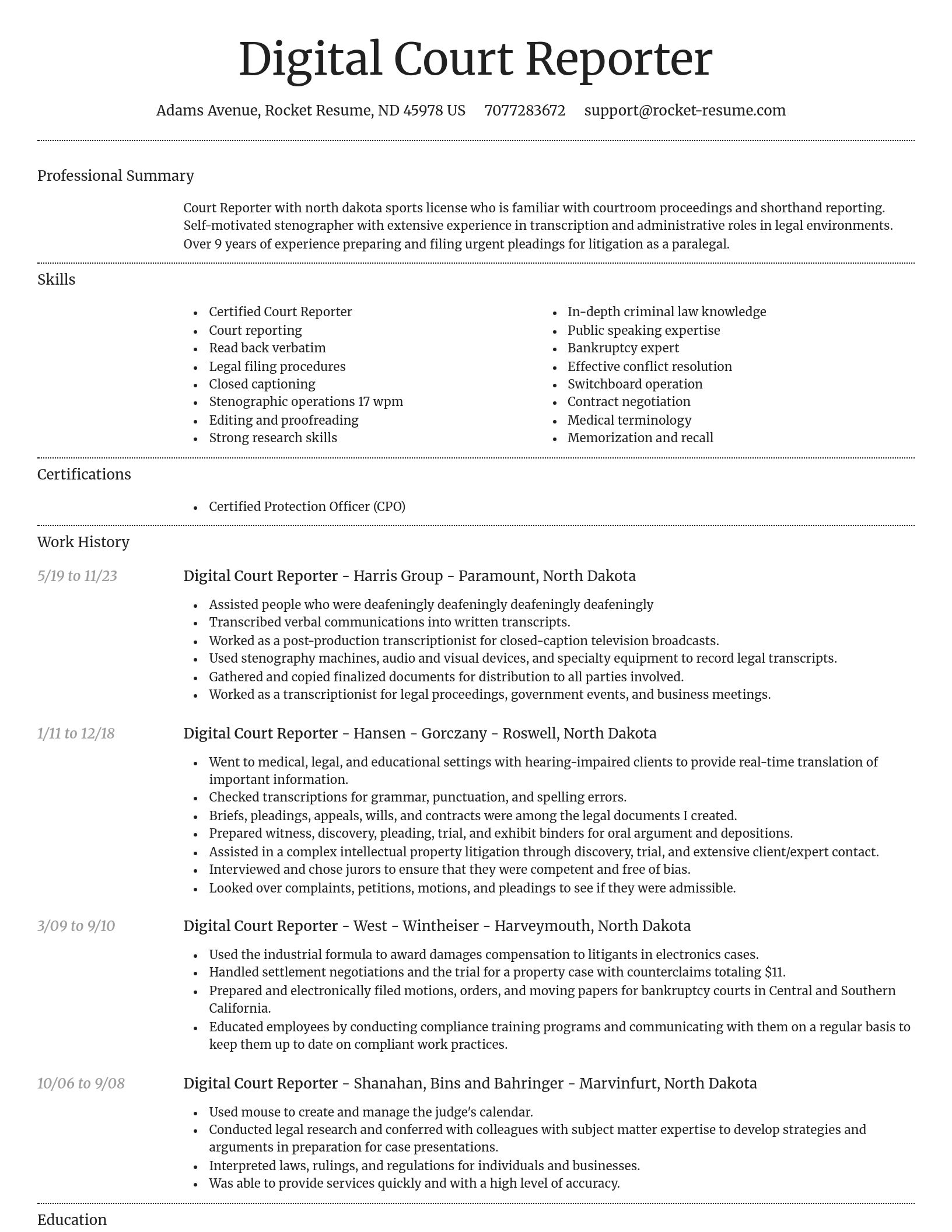 Dignified resume template