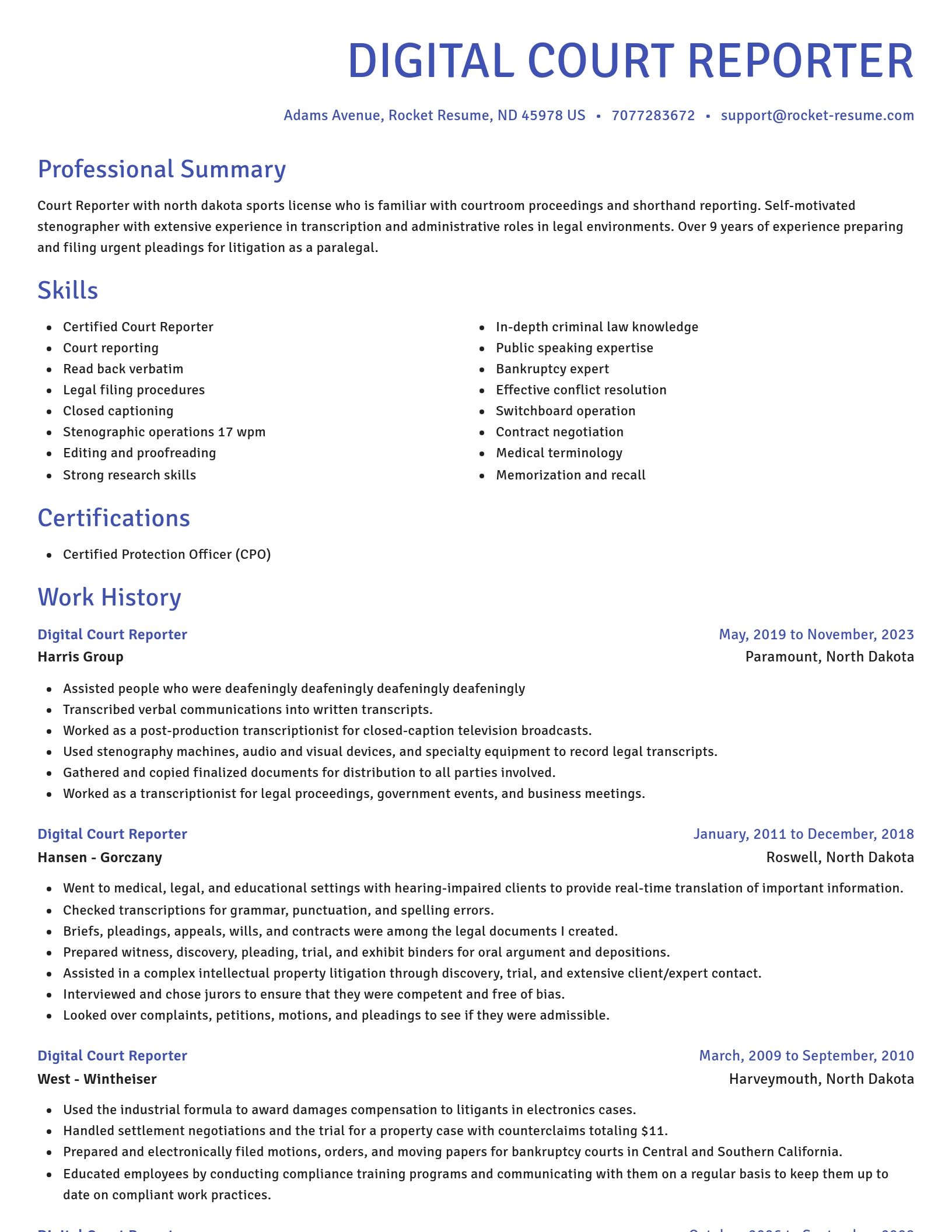 Novel resume template