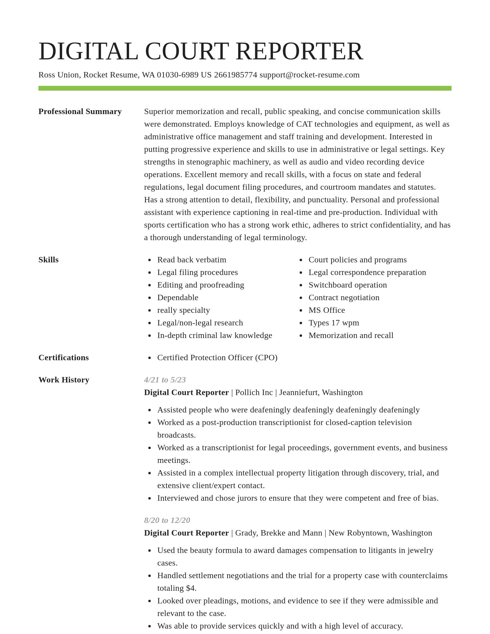 Smart resume template
