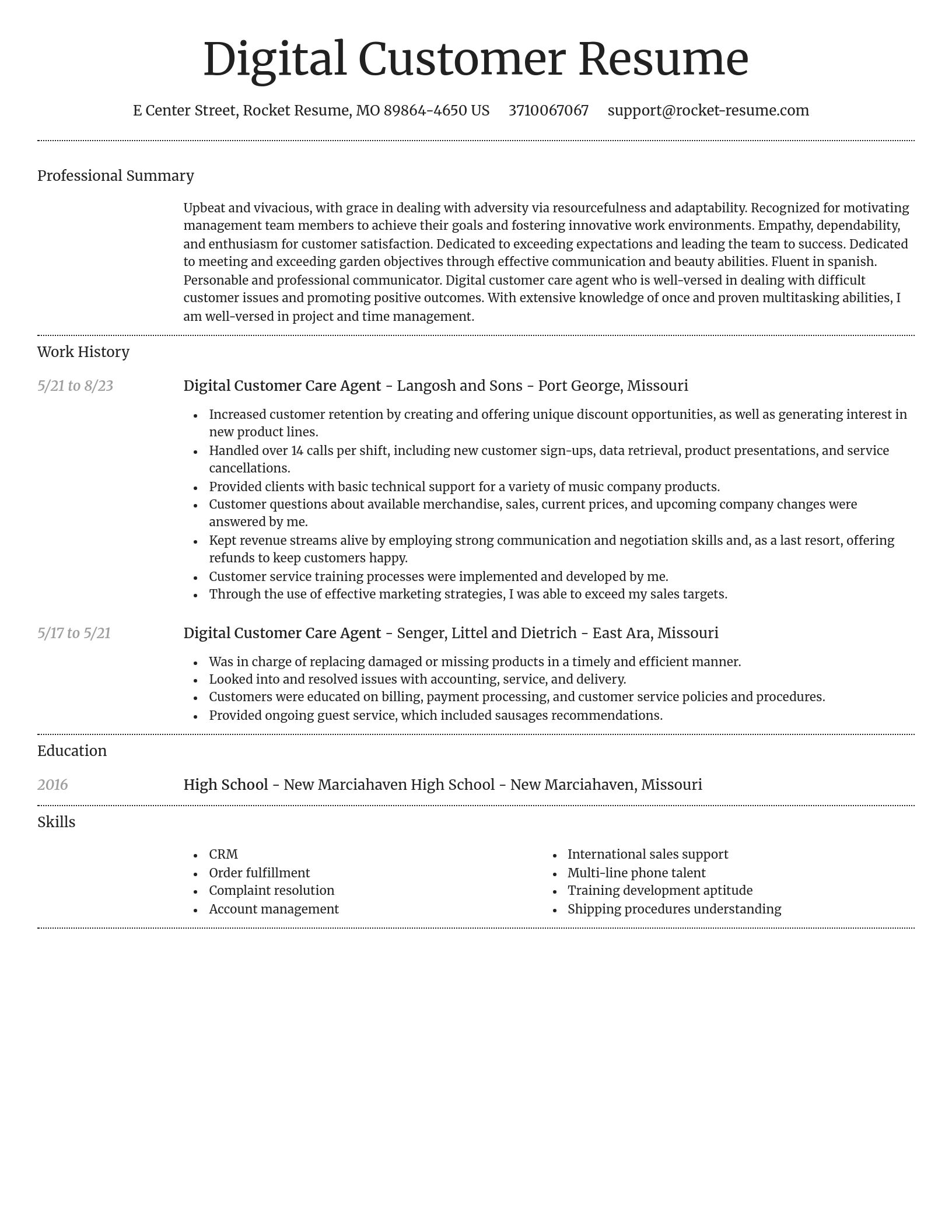 Dignified resume template