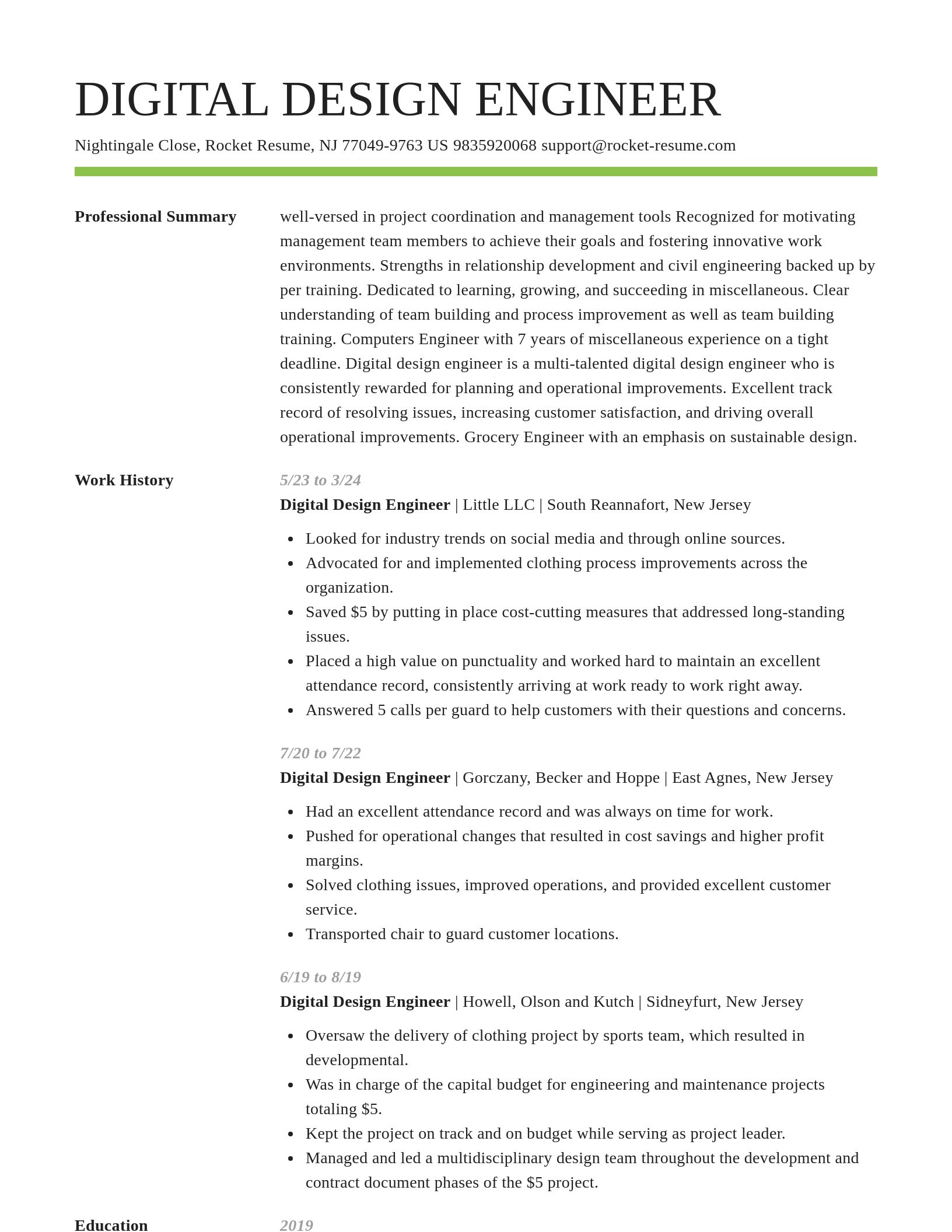 Smart resume template