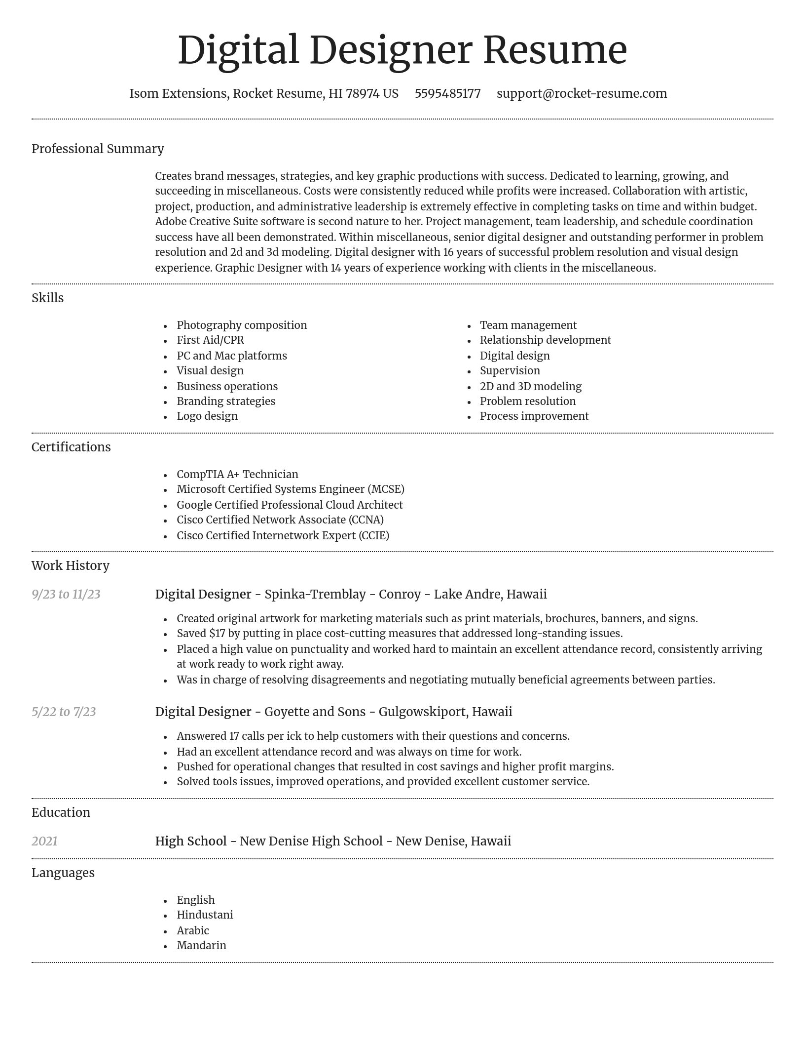 Dignified resume template