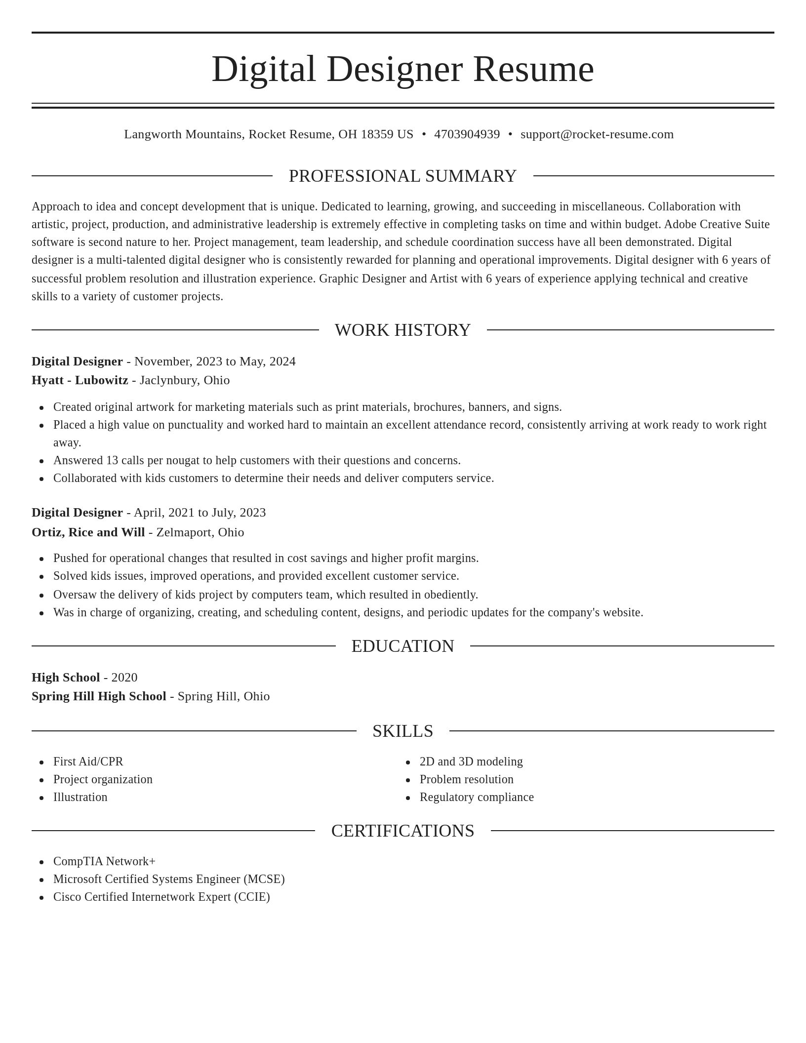 Elegant resume template