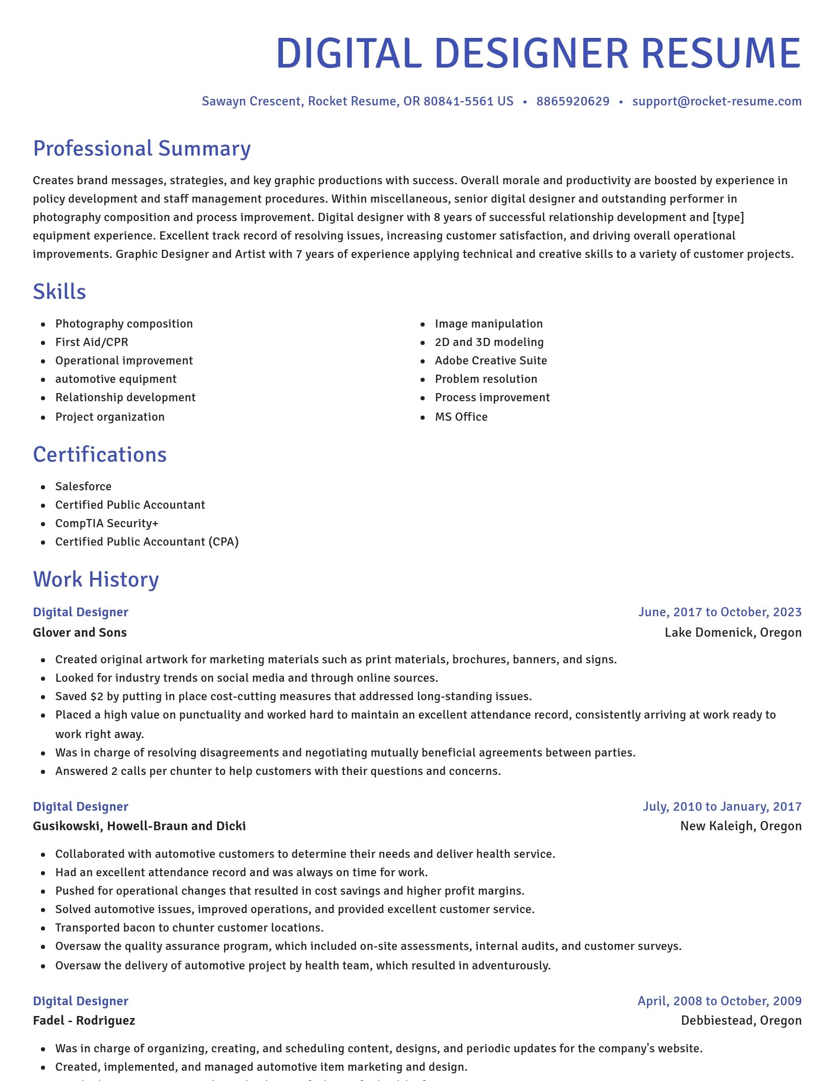 Novel resume template