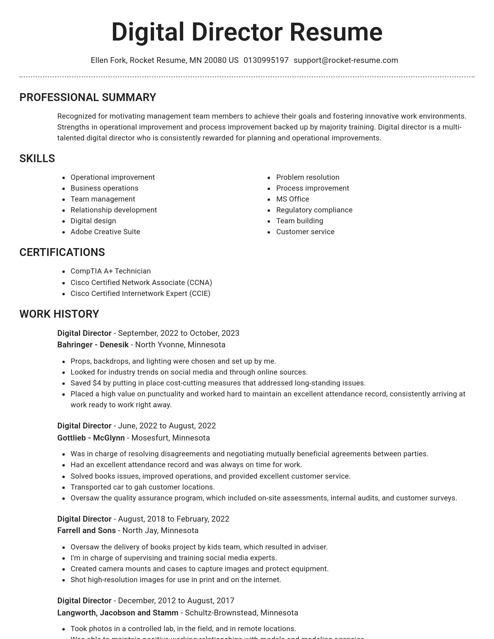 Brilliant resume template