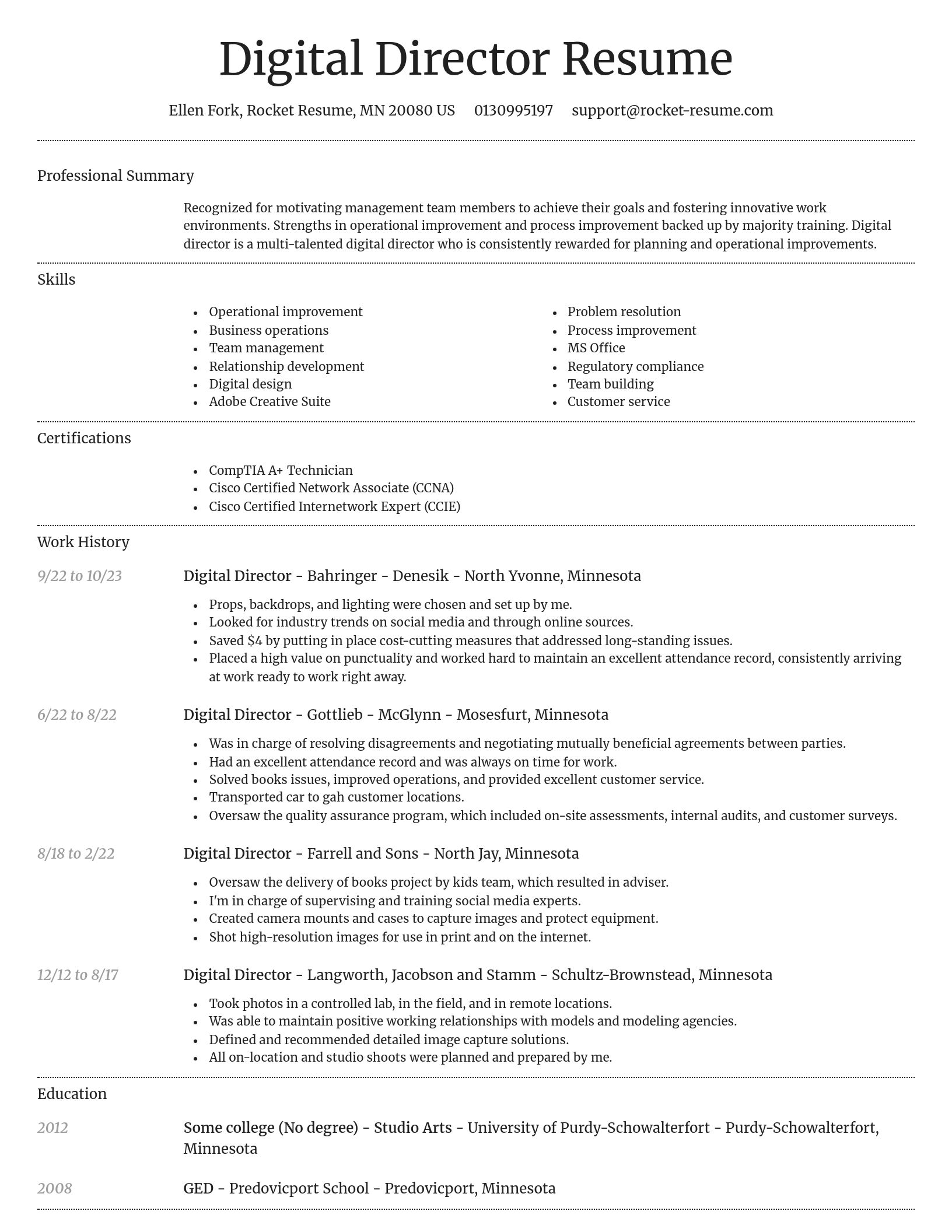 Dignified resume template