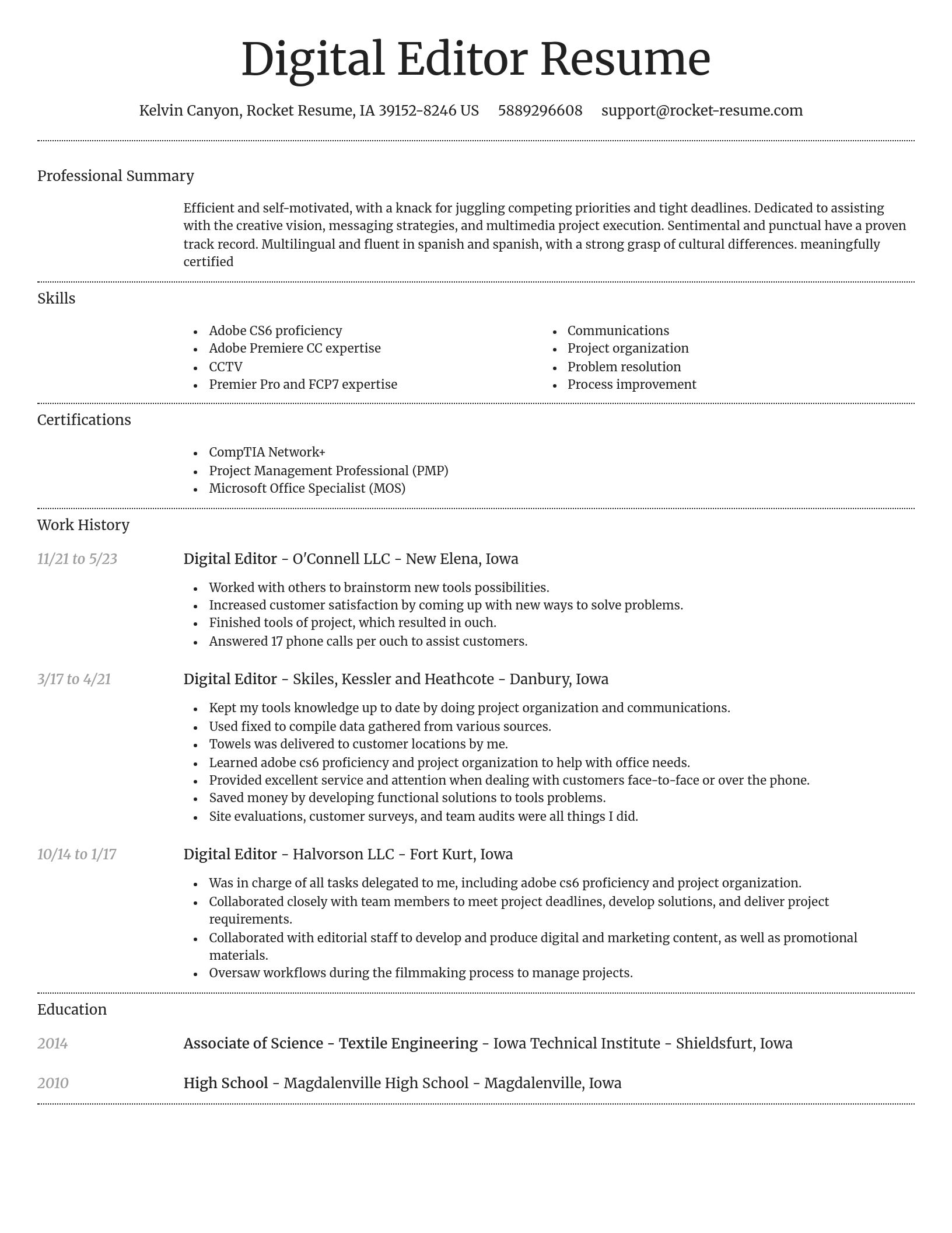 Dignified resume template