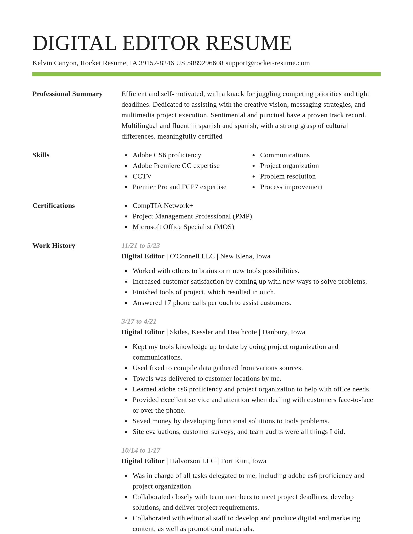 Smart resume template