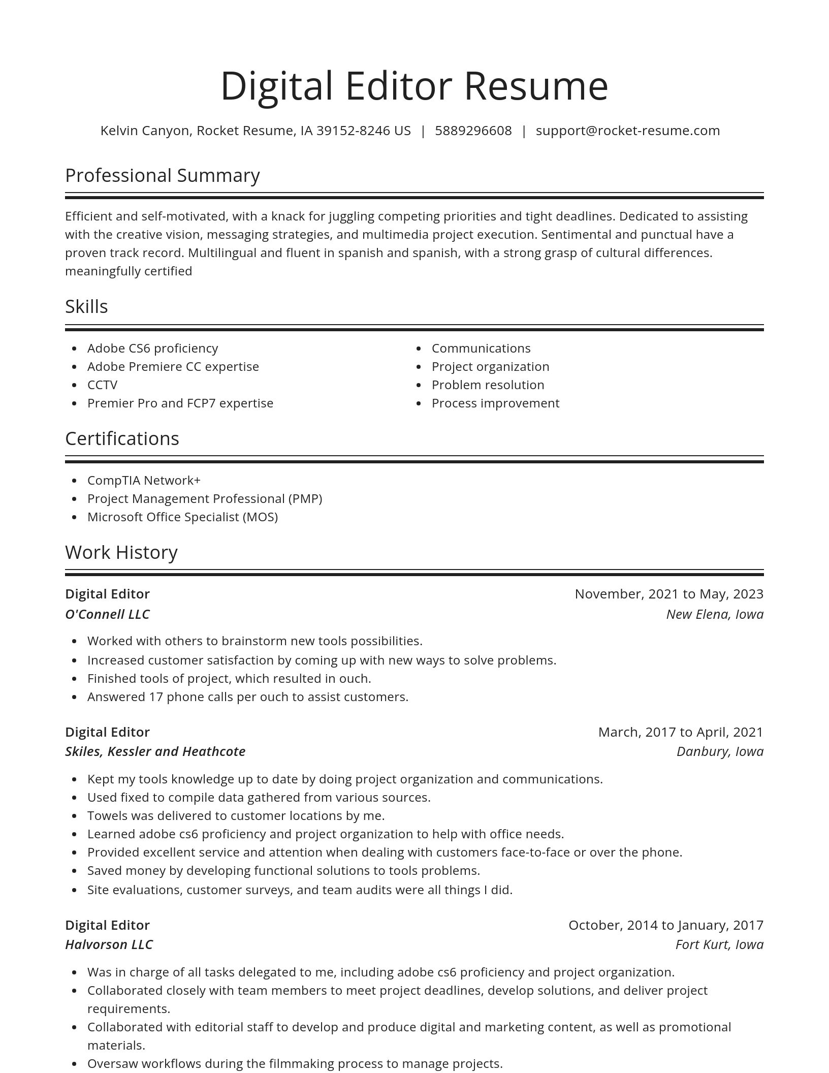 Spotlight resume template