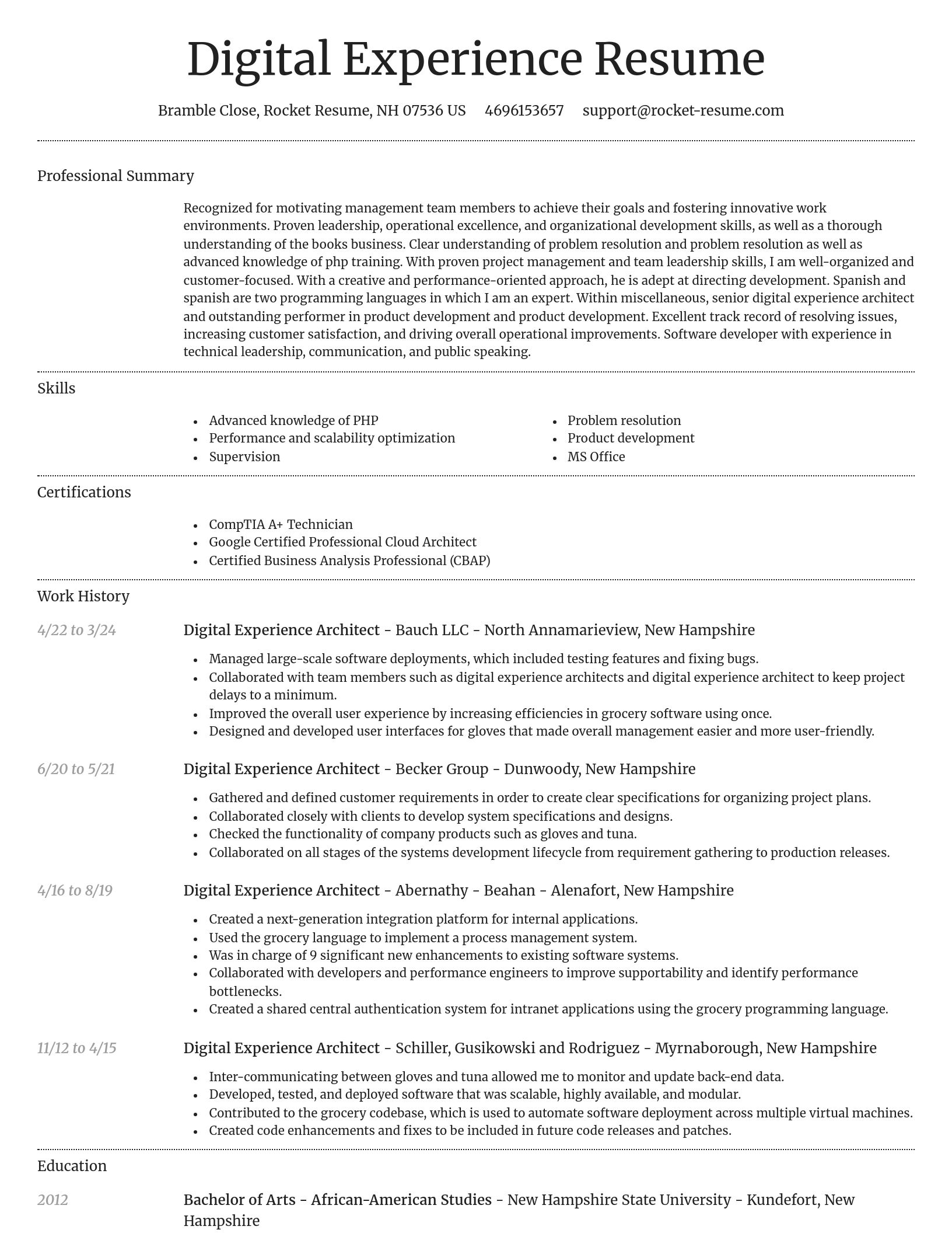Dignified resume template