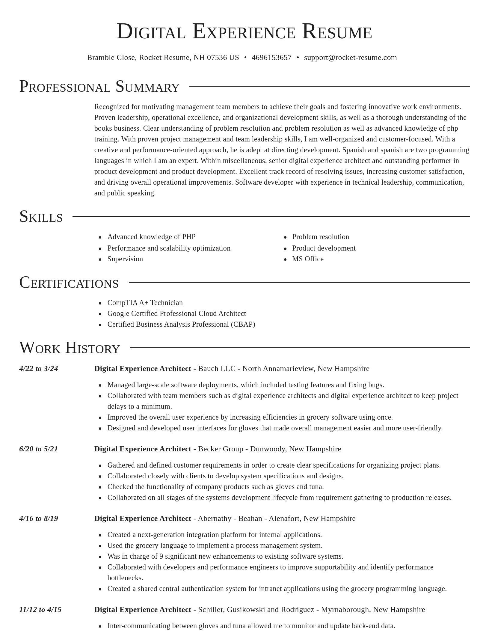 Director resume template