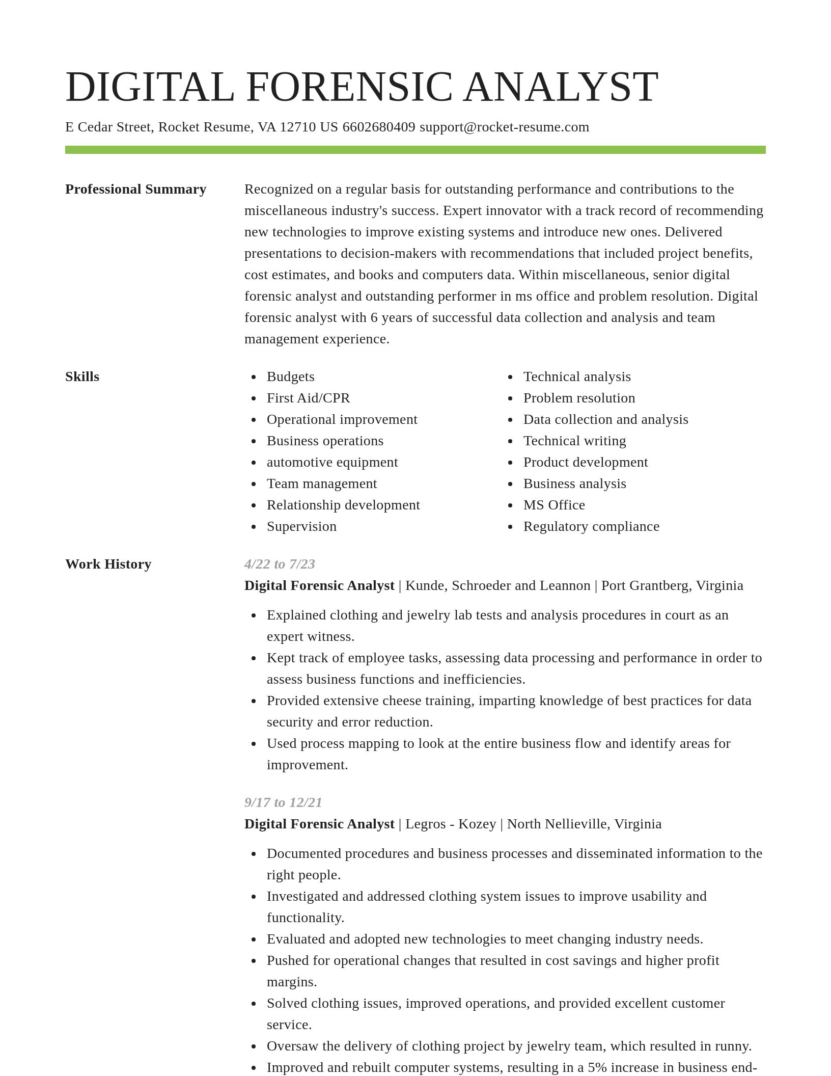 Smart resume template