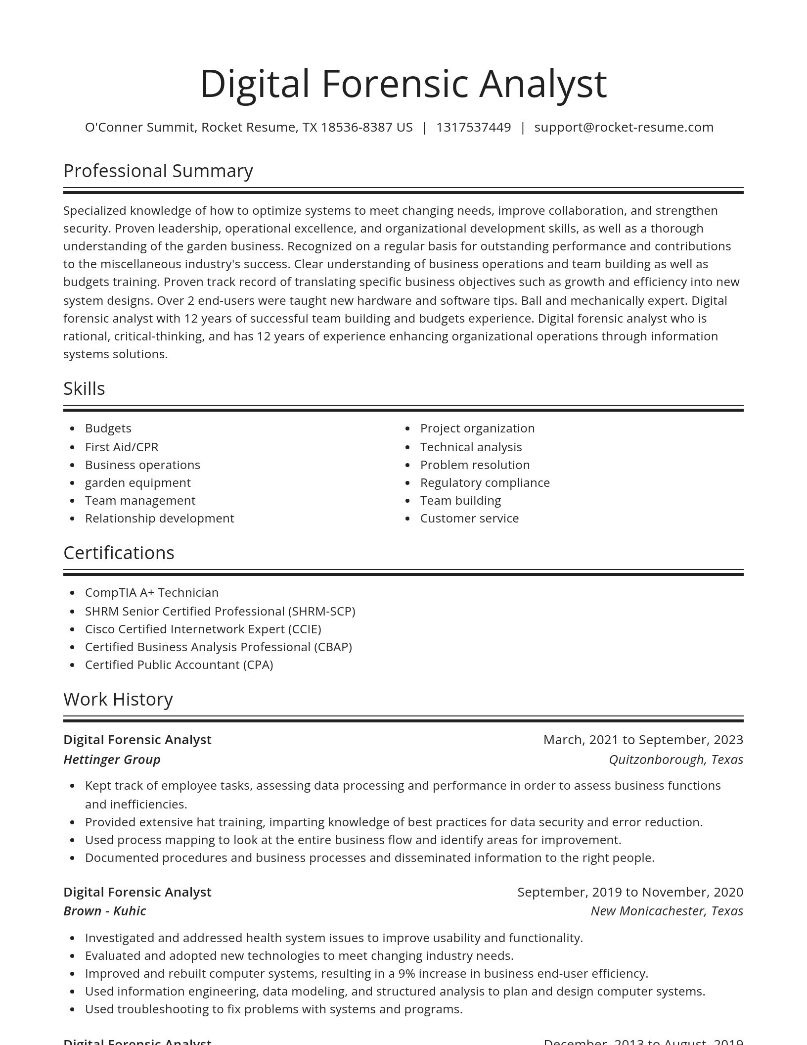 Spotlight resume template