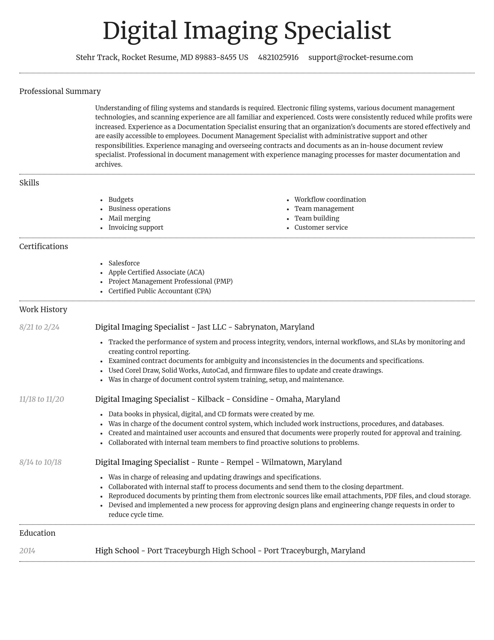 Dignified resume template